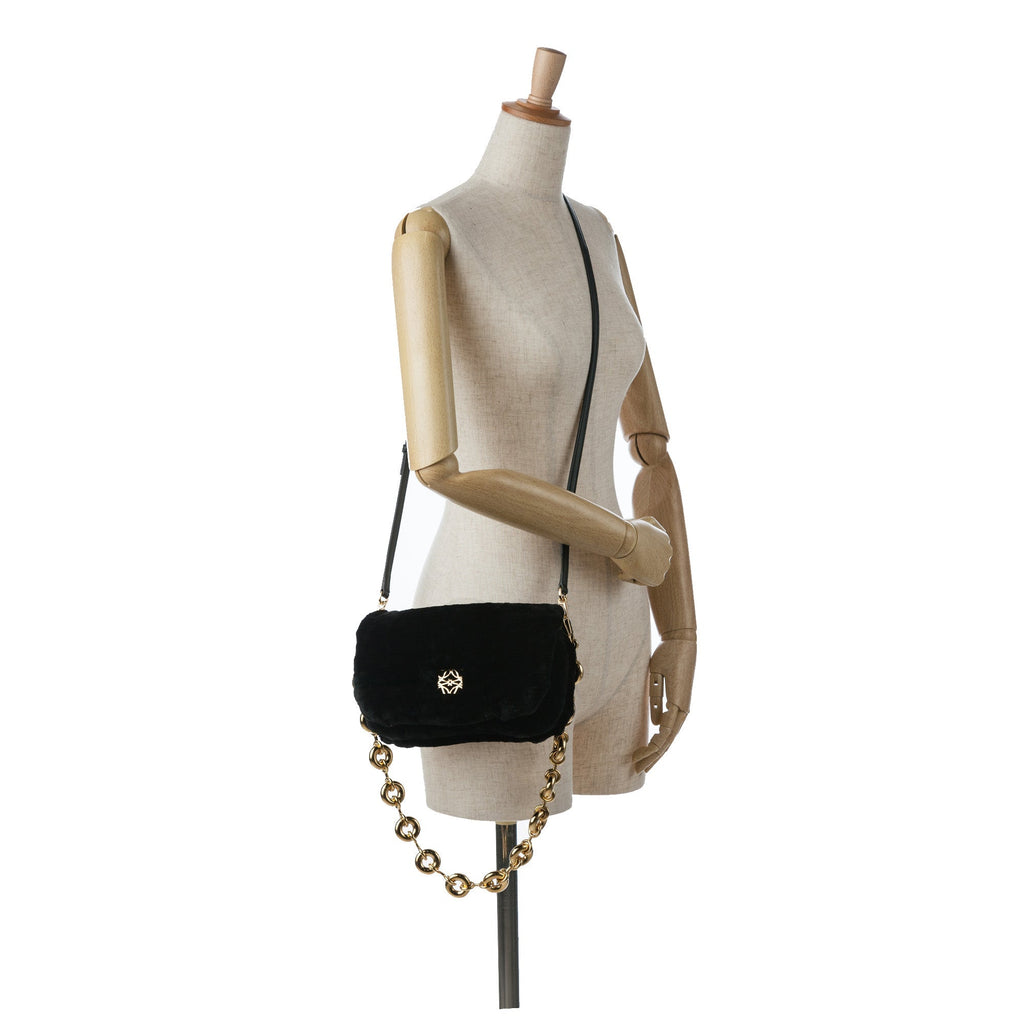 Loewe Goya Mini Black Shearling