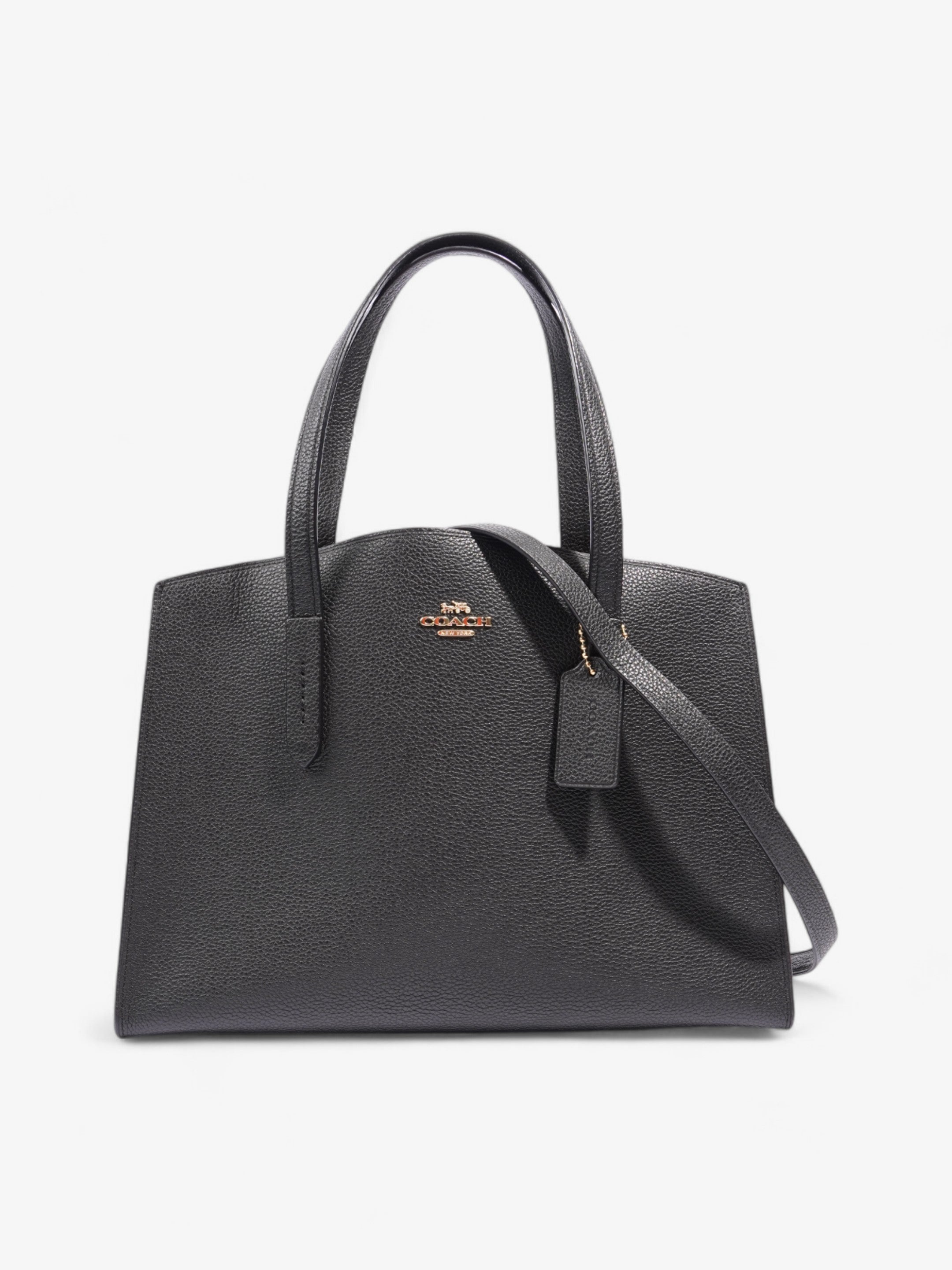 Coach Charlie Carryall Black Grained Leather 28