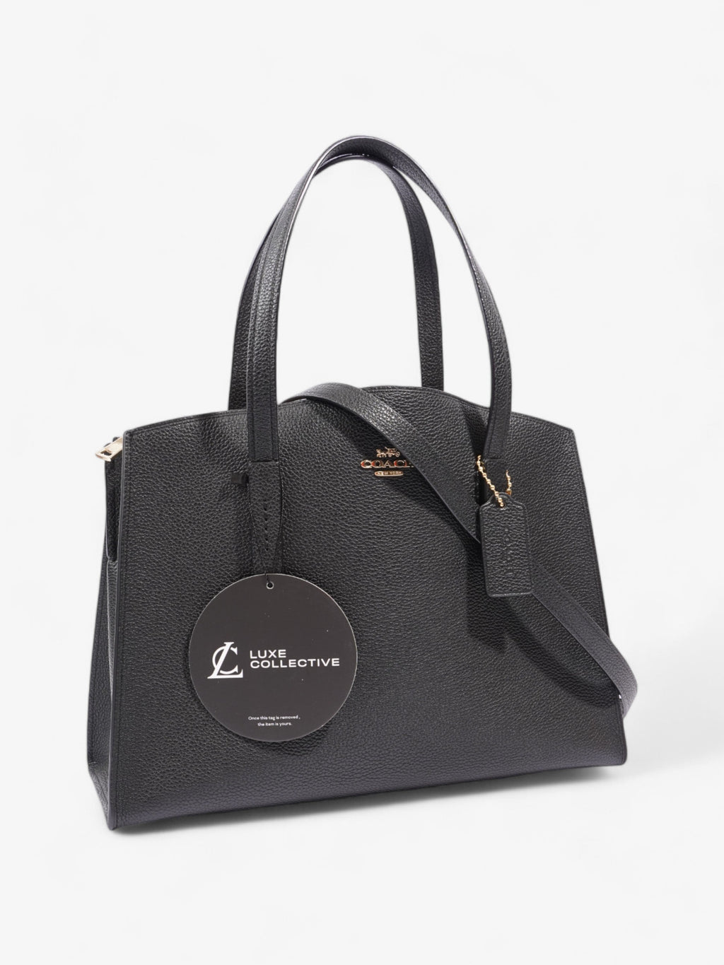 Coach Charlie Carryall Black Grained Leather 28
