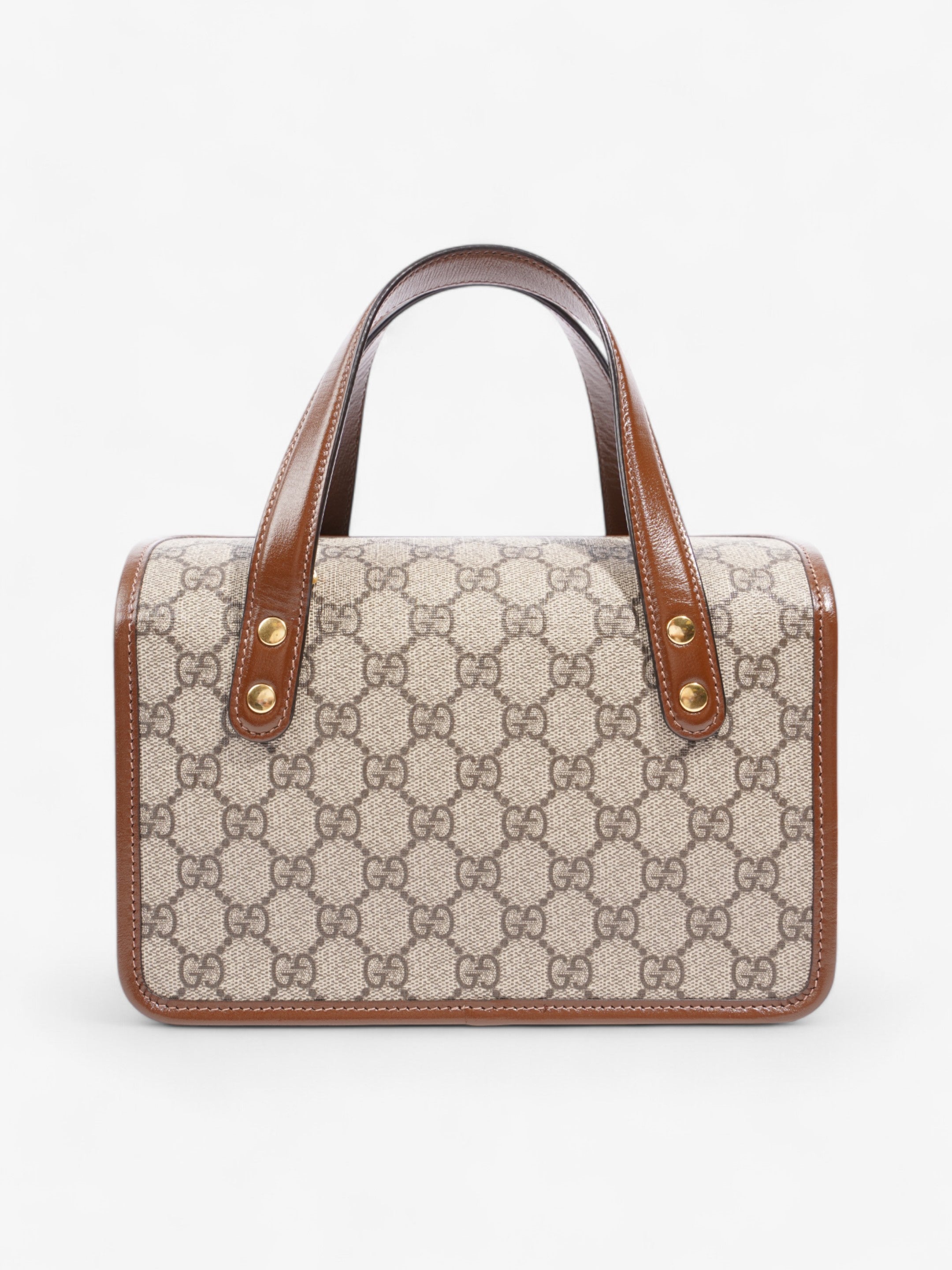 Gucci Horsebit 1955 Top Handle GG Supreme / Brown Coated Canvas Mini