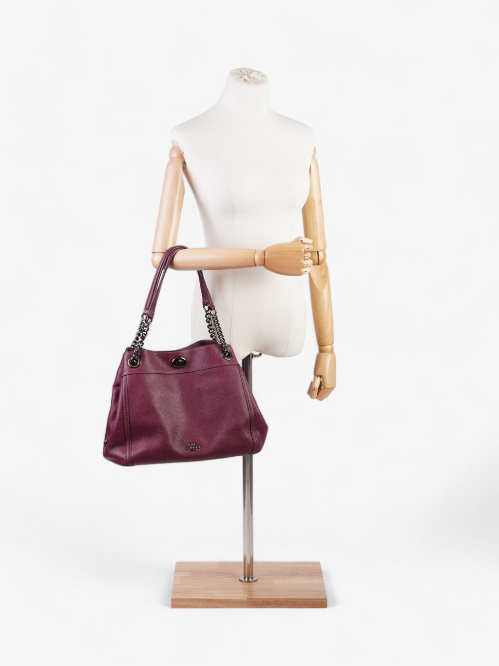 Coach Edie Turnlock Burgundy Leather