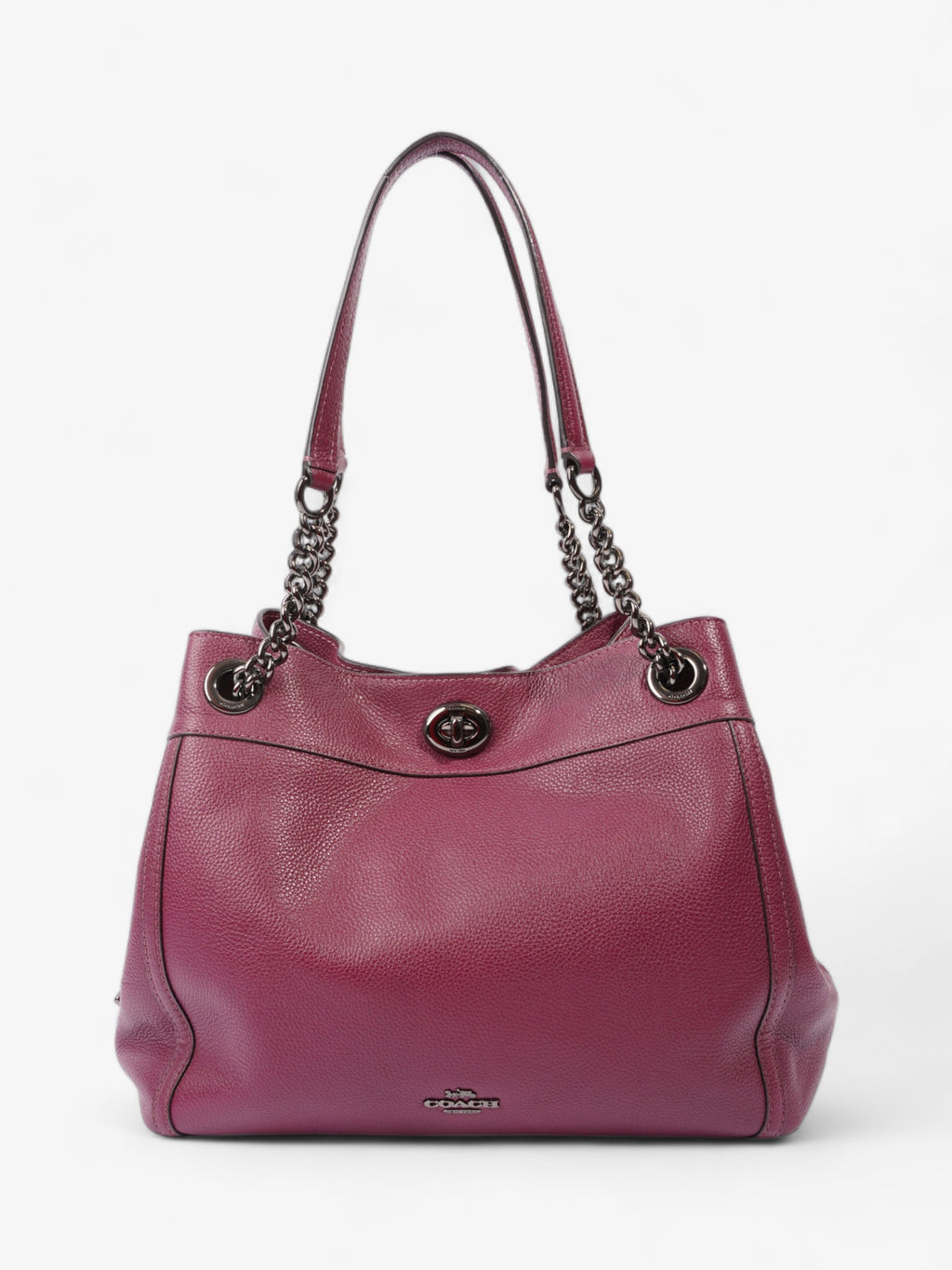 Coach Edie Turnlock Burgundy Leather