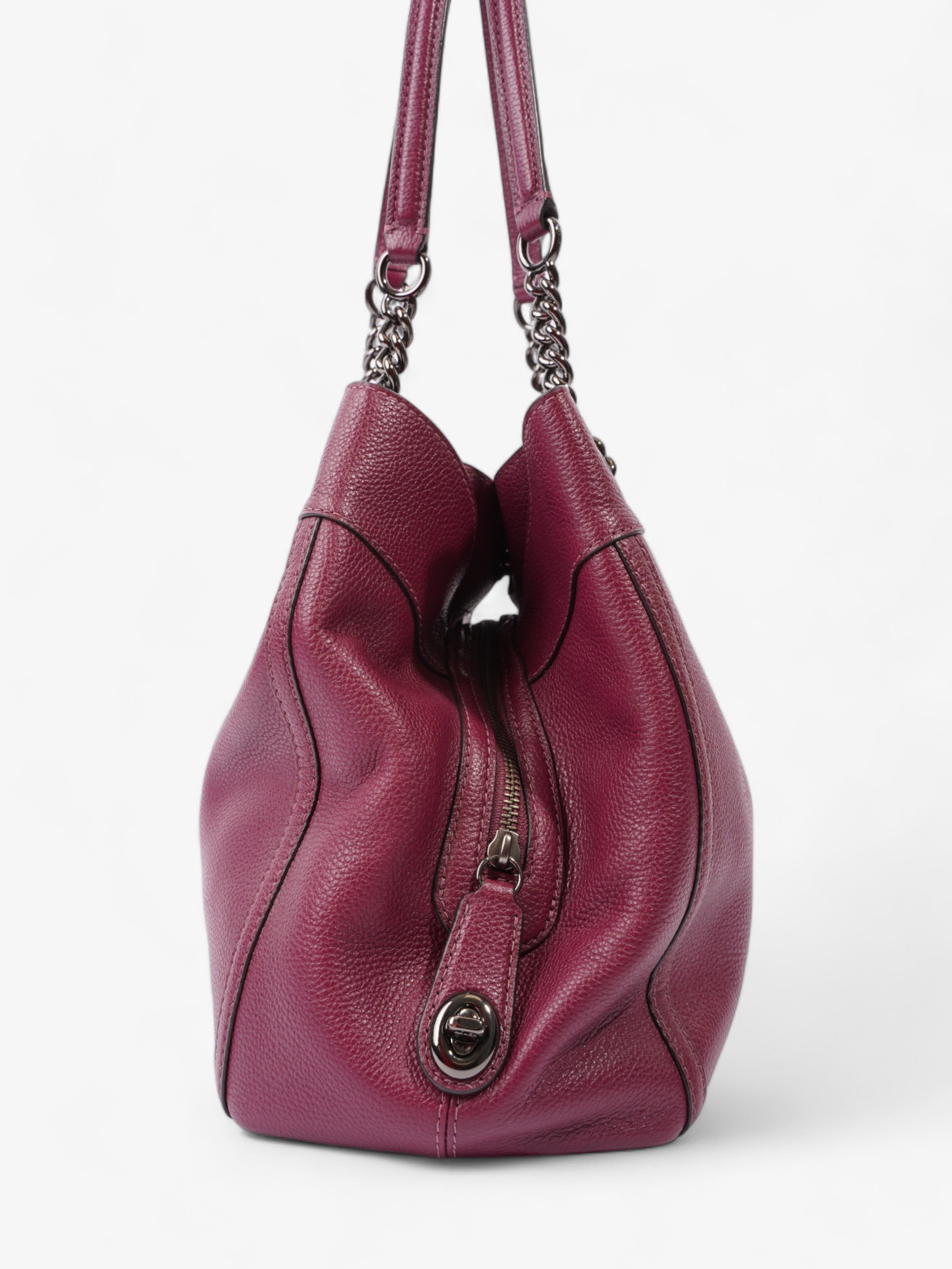 Coach Edie Turnlock Burgundy Leather