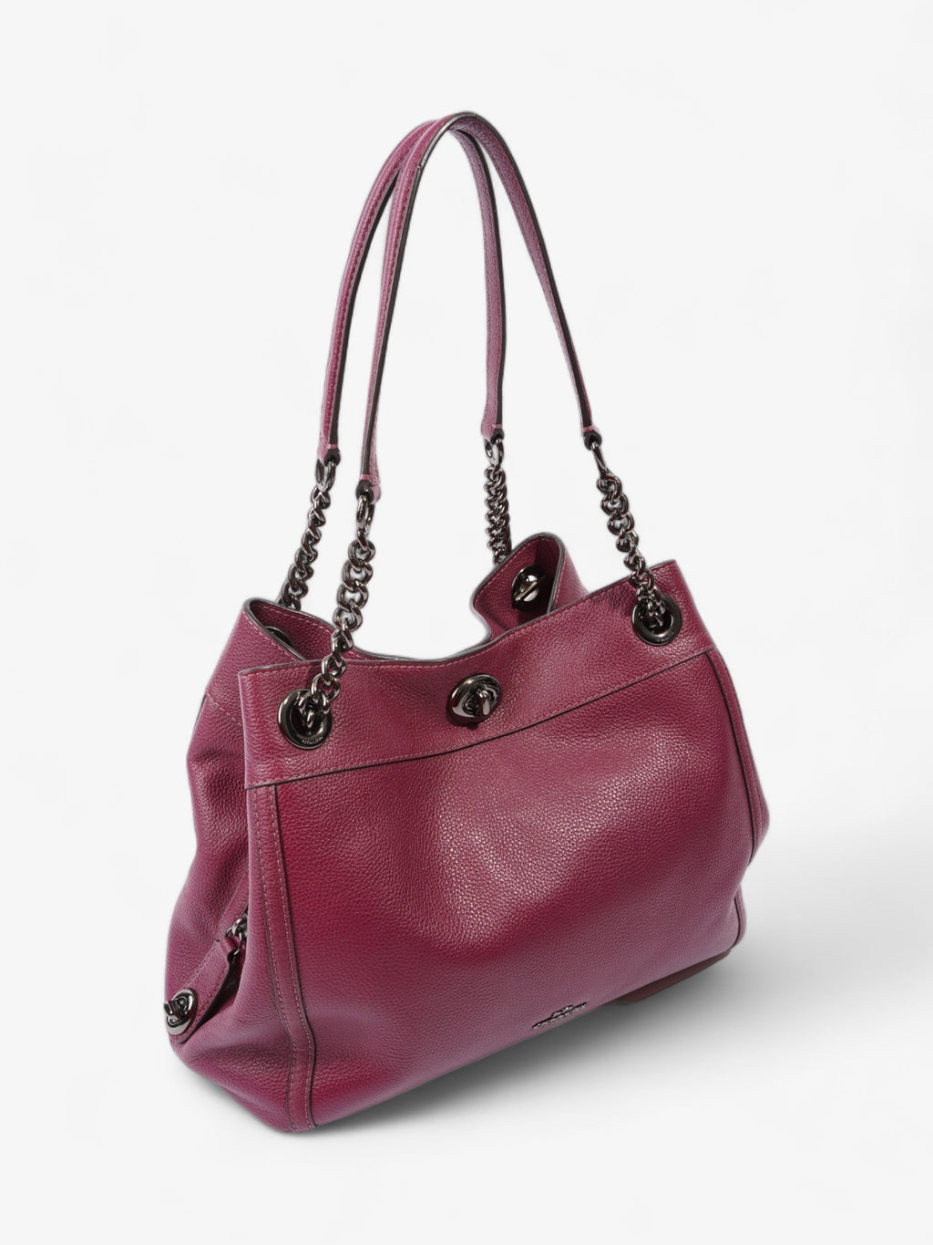 Coach Edie Turnlock Burgundy Leather