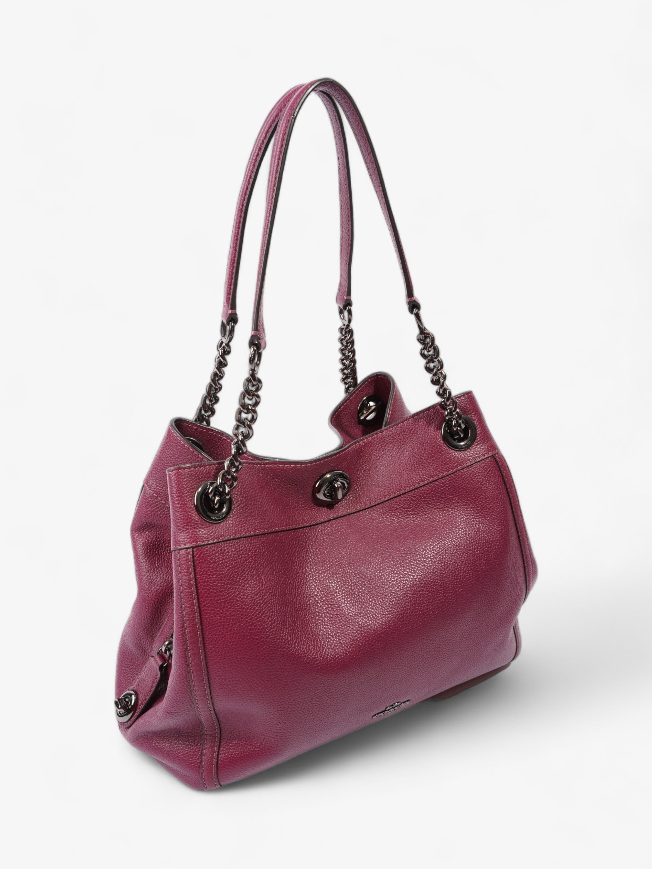 Coach Edie Turnlock Burgundy Leather