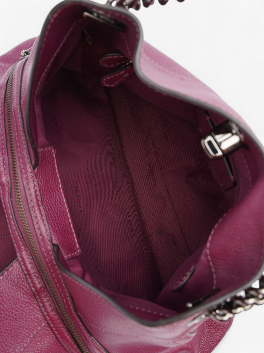 Coach Edie Turnlock Burgundy Leather