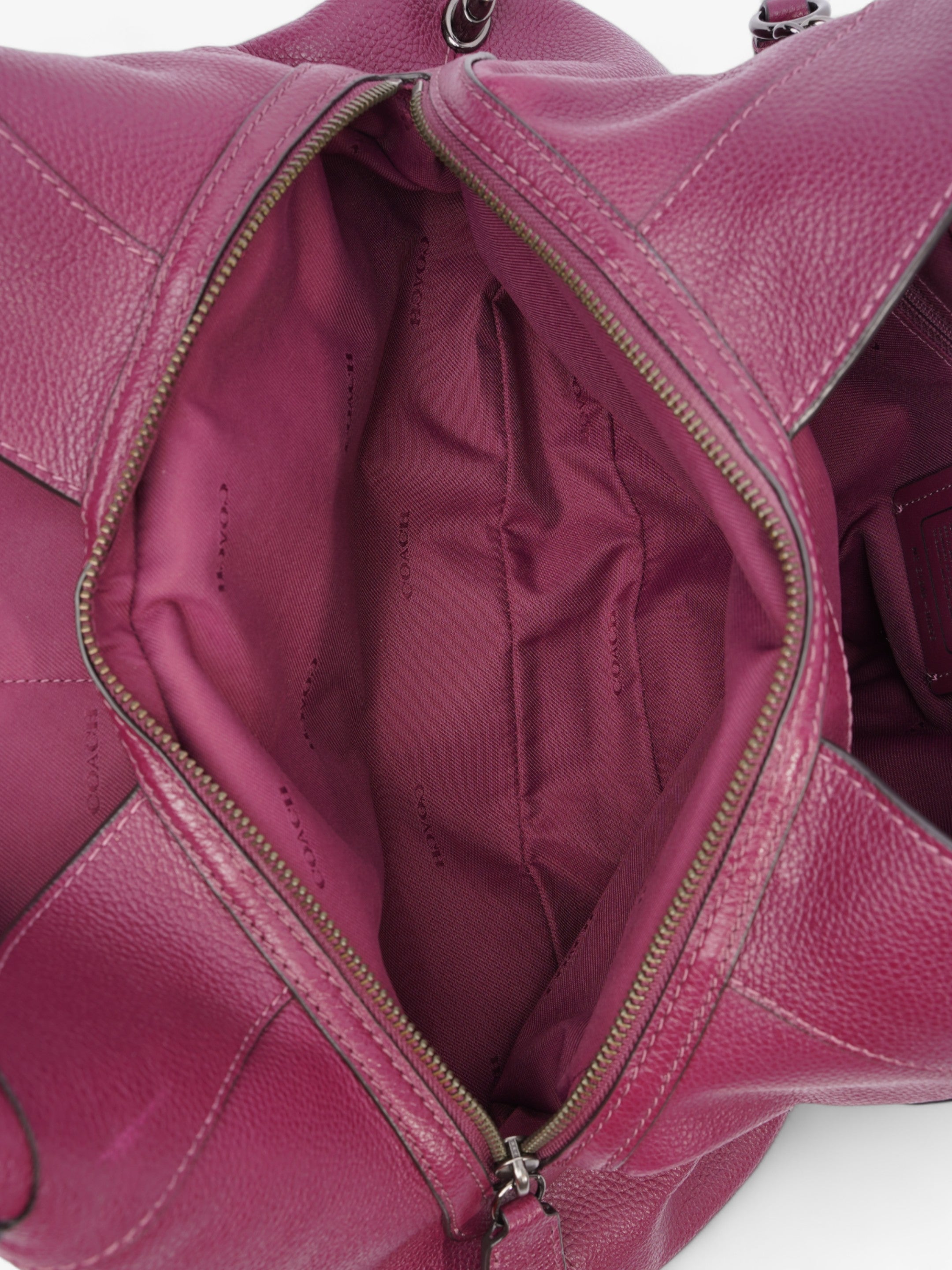 Coach Edie Turnlock Burgundy Leather