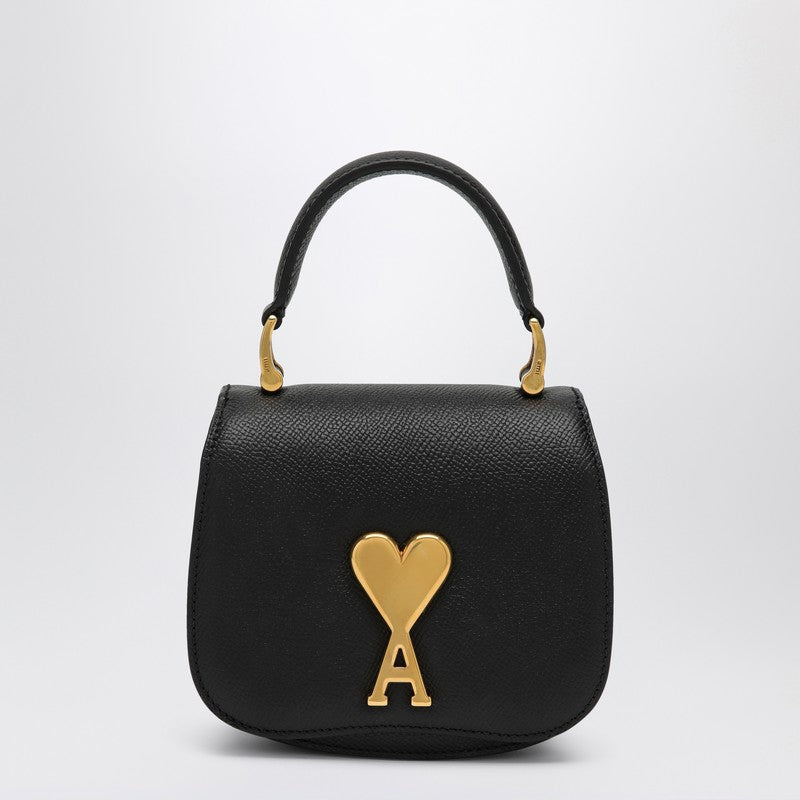 Ami Paris Small Black Leather Paris Paris Bag Women