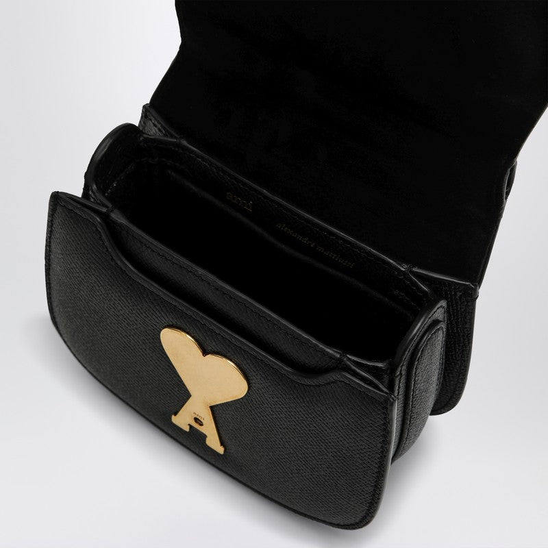 Ami Paris Small Black Leather Paris Paris Bag Women