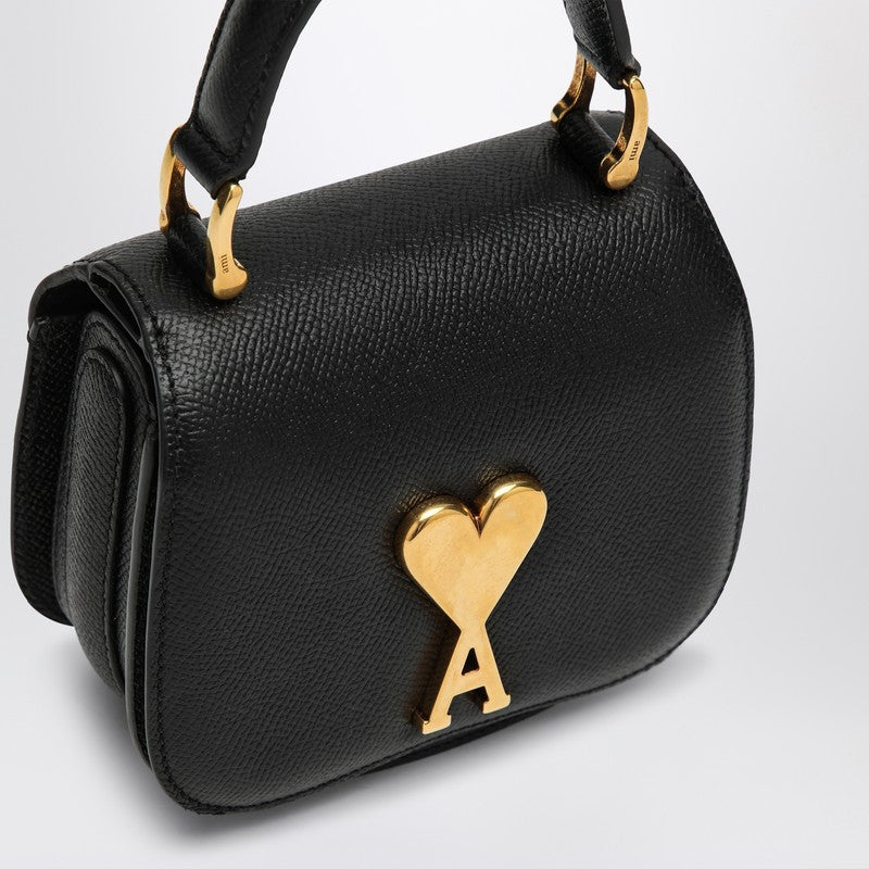 Ami Paris Small Black Leather Paris Paris Bag Women