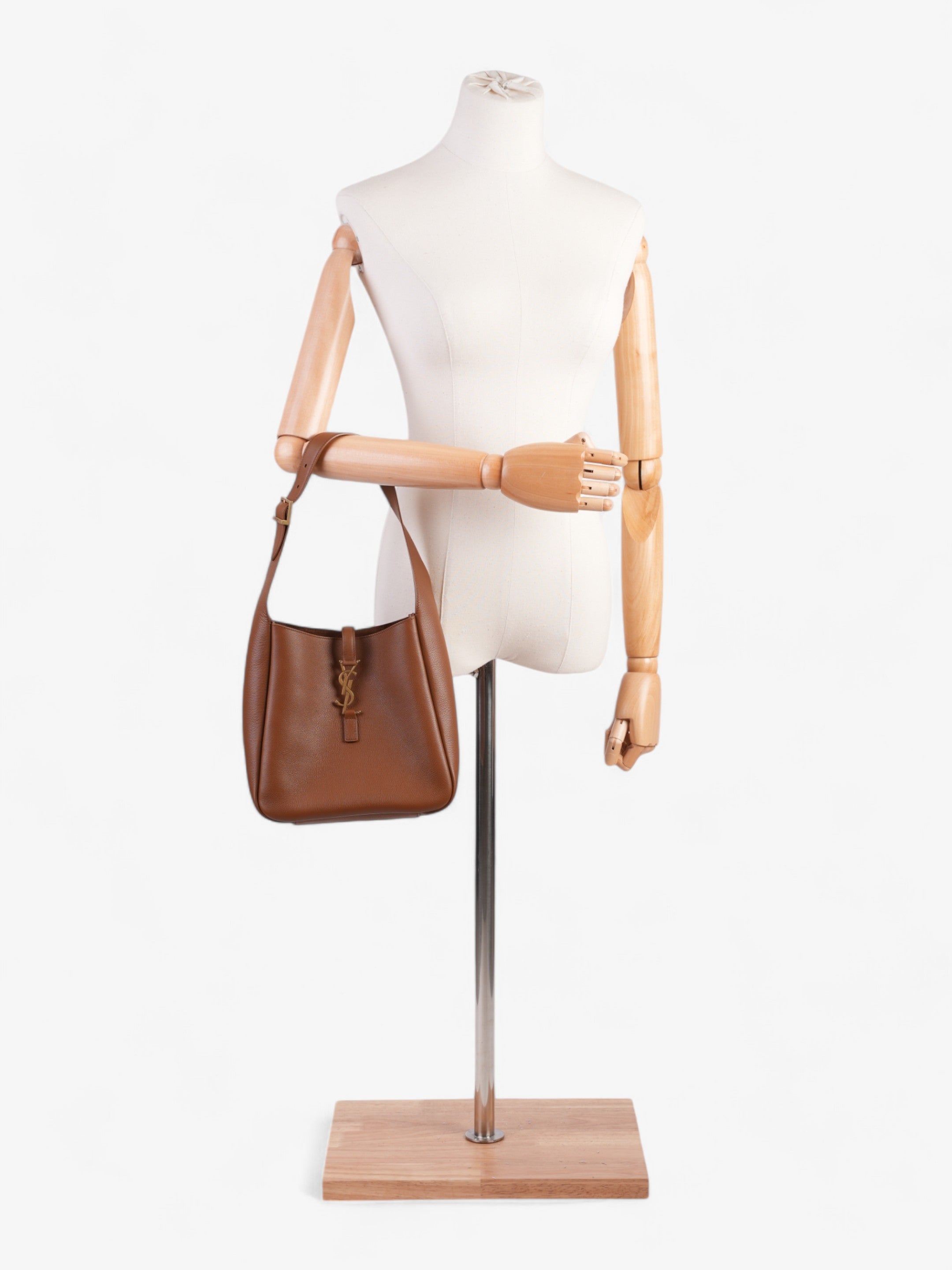 Saint Laurent Le 5 a 7 Hobo Brown Leather Small
