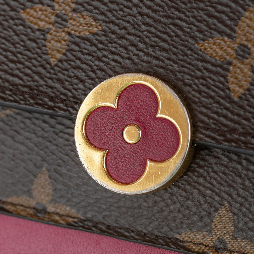 Brown Louis Vuitton Monogram Flore Wallet On Chain