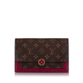 Brown Louis Vuitton Monogram Flore Wallet On Chain