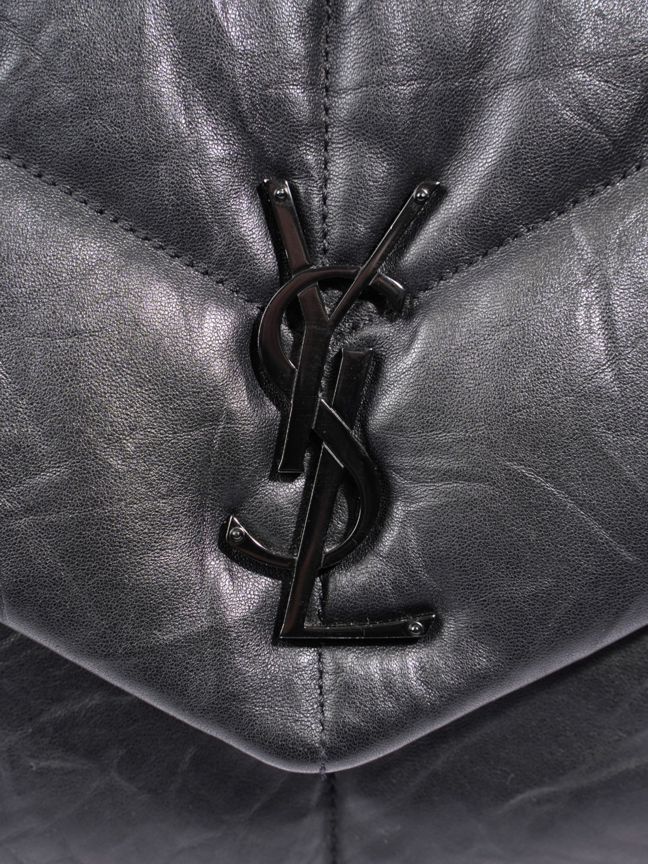 Saint Laurent Lou Lou Puffer Black Nappa Leather Large