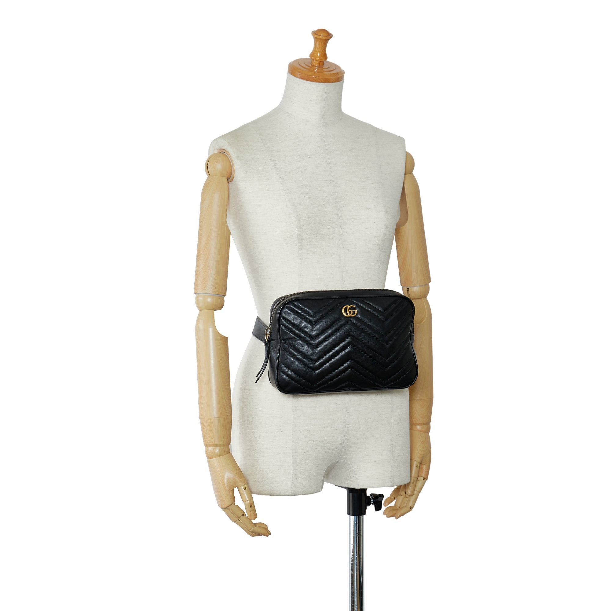 Gucci GG Marmont Square Belt Bag Black MatelassÃƒÆ’Ã‚Â©