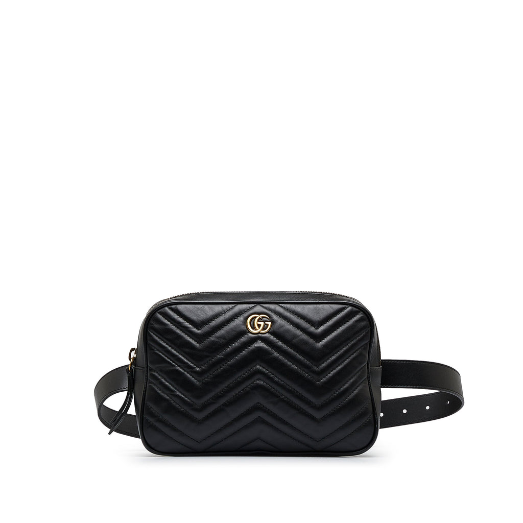 Gucci GG Marmont Square Belt Bag Black MatelassÃƒÆ’Ã‚Â©