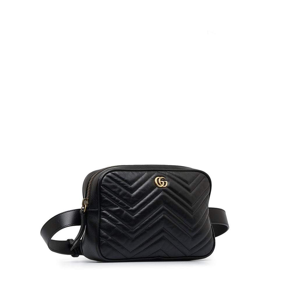 Gucci GG Marmont Square Belt Bag Black MatelassÃƒÆ’Ã‚Â©