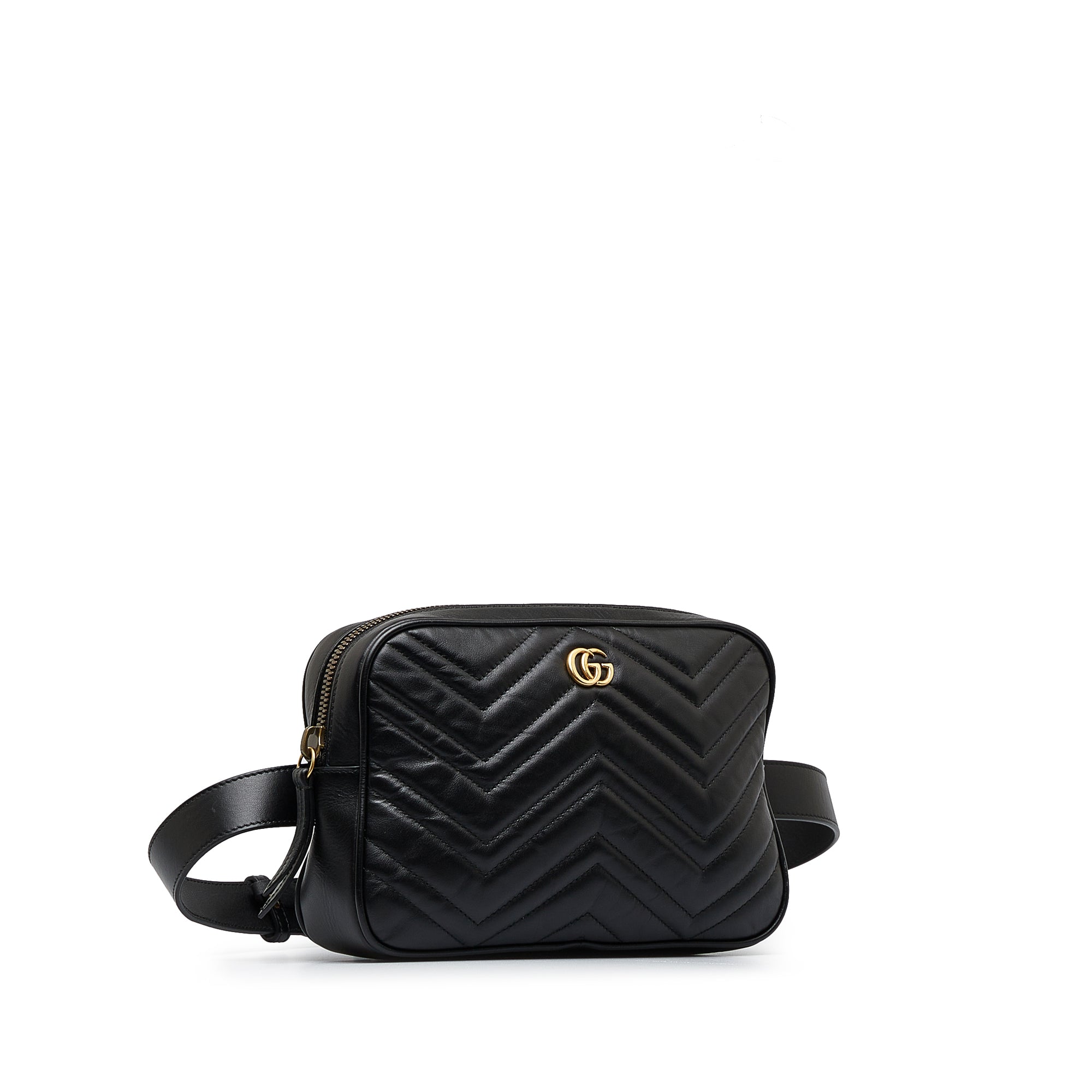 Gucci GG Marmont Square Belt Bag Black MatelassÃƒÆ’Ã‚Â©