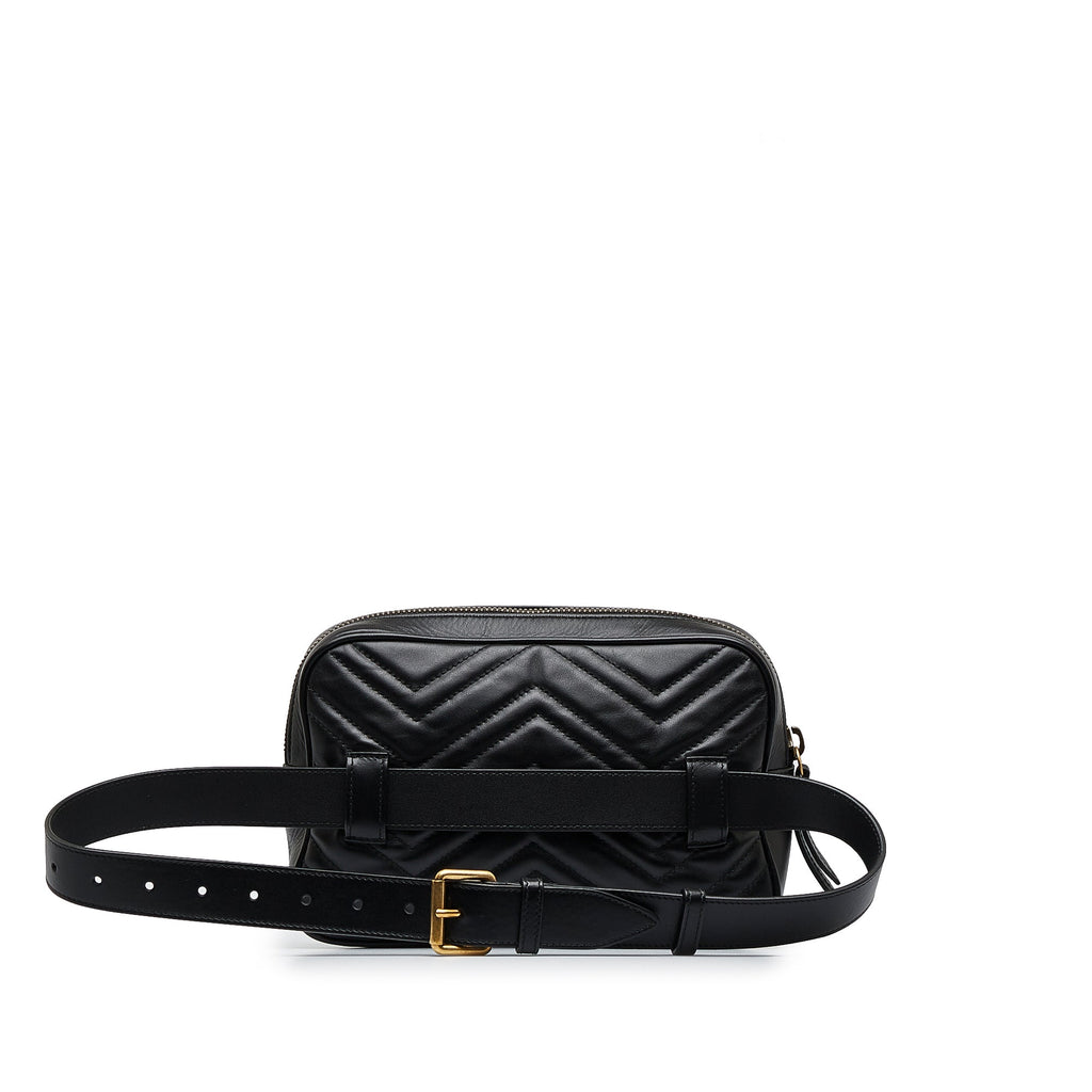 Gucci GG Marmont Square Belt Bag Black MatelassÃƒÆ’Ã‚Â©