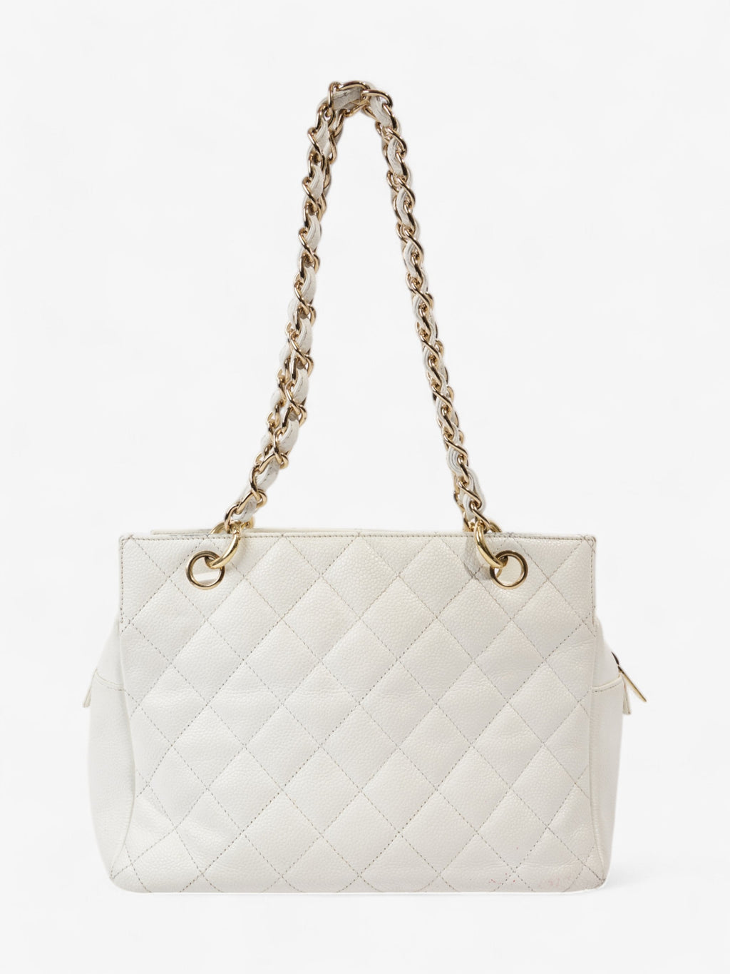 Chanel Timeless Tote White Caviar Leather Petite