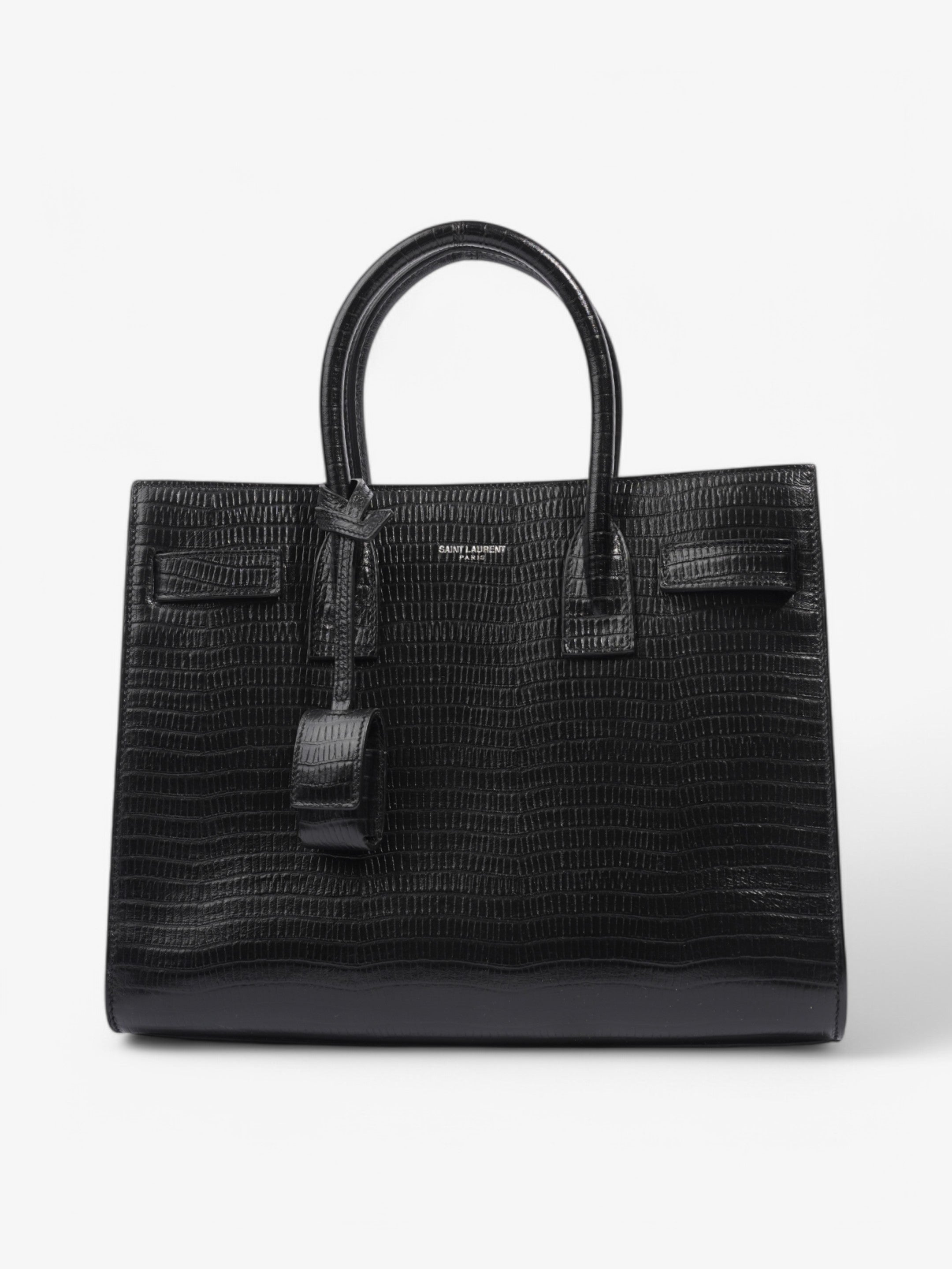 Saint Laurent Sac de Jour Black Crocodile Leather Small