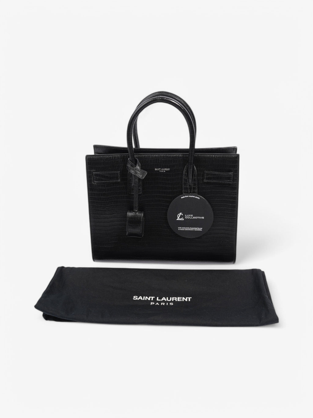 Saint Laurent Sac de Jour Black Crocodile Leather Small