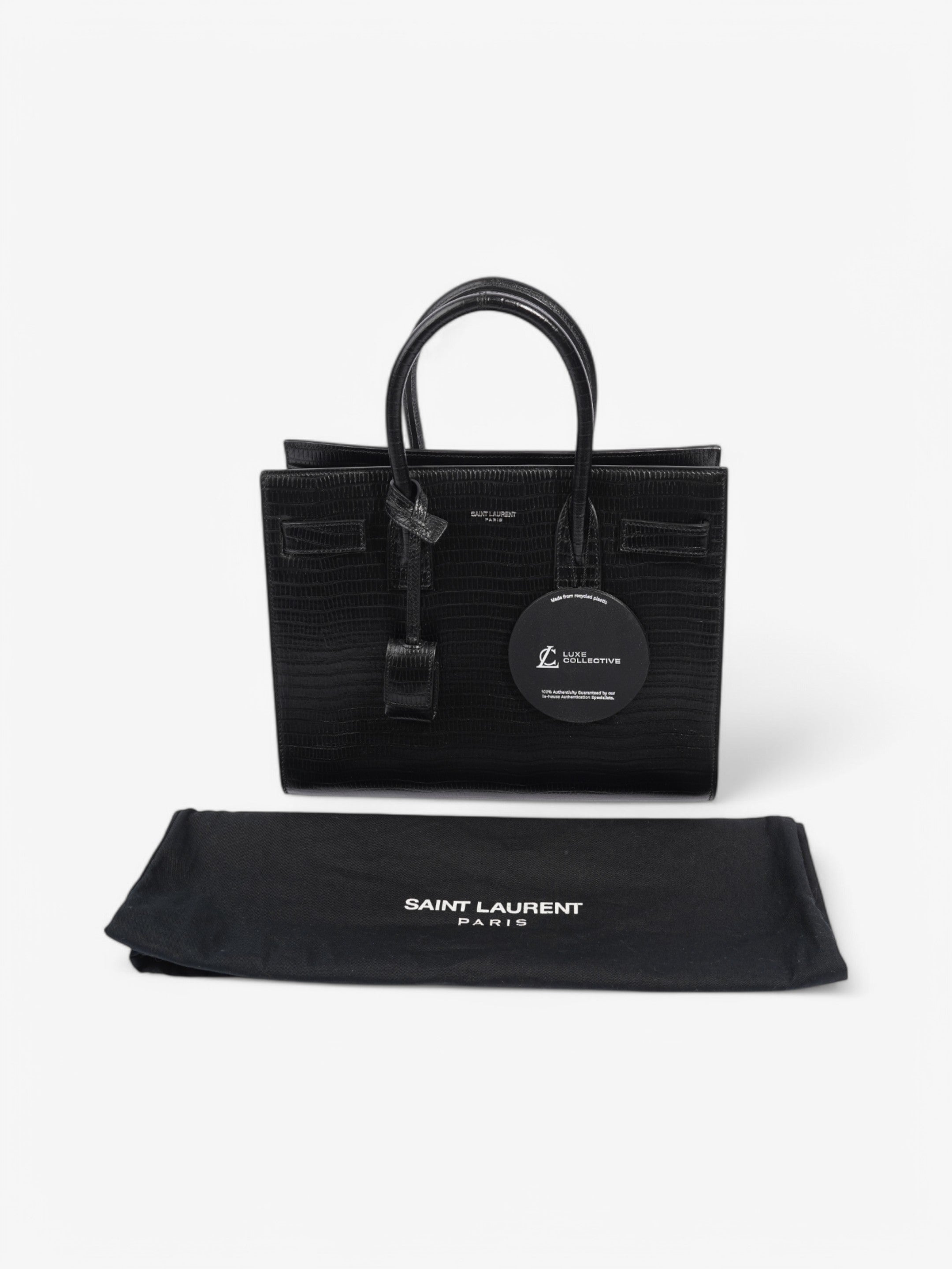 Saint Laurent Sac de Jour Black Crocodile Leather Small