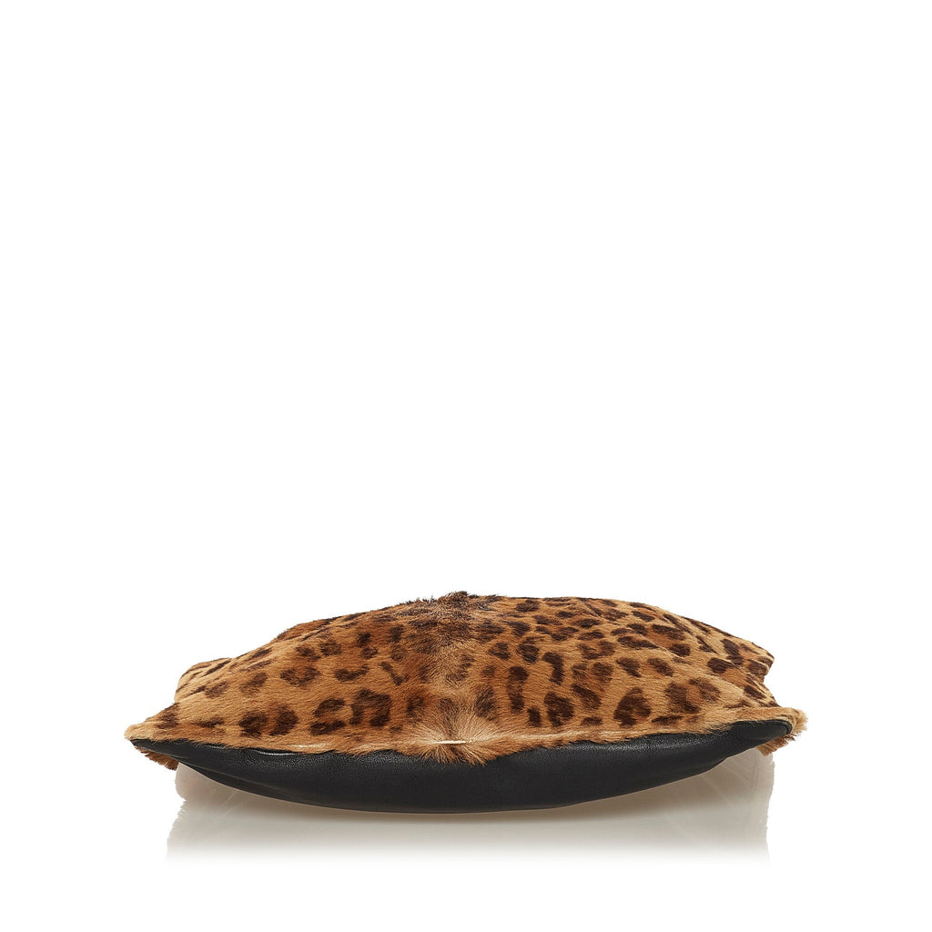 Brown Loewe Pony Hair Leopard Print Tote Bag