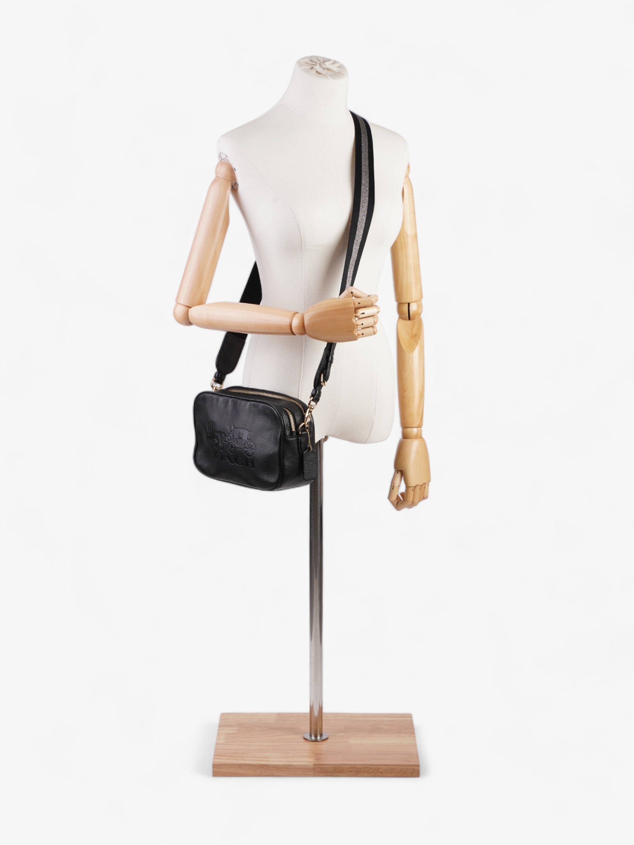 Coach Jes Carriage Logo Black Leather