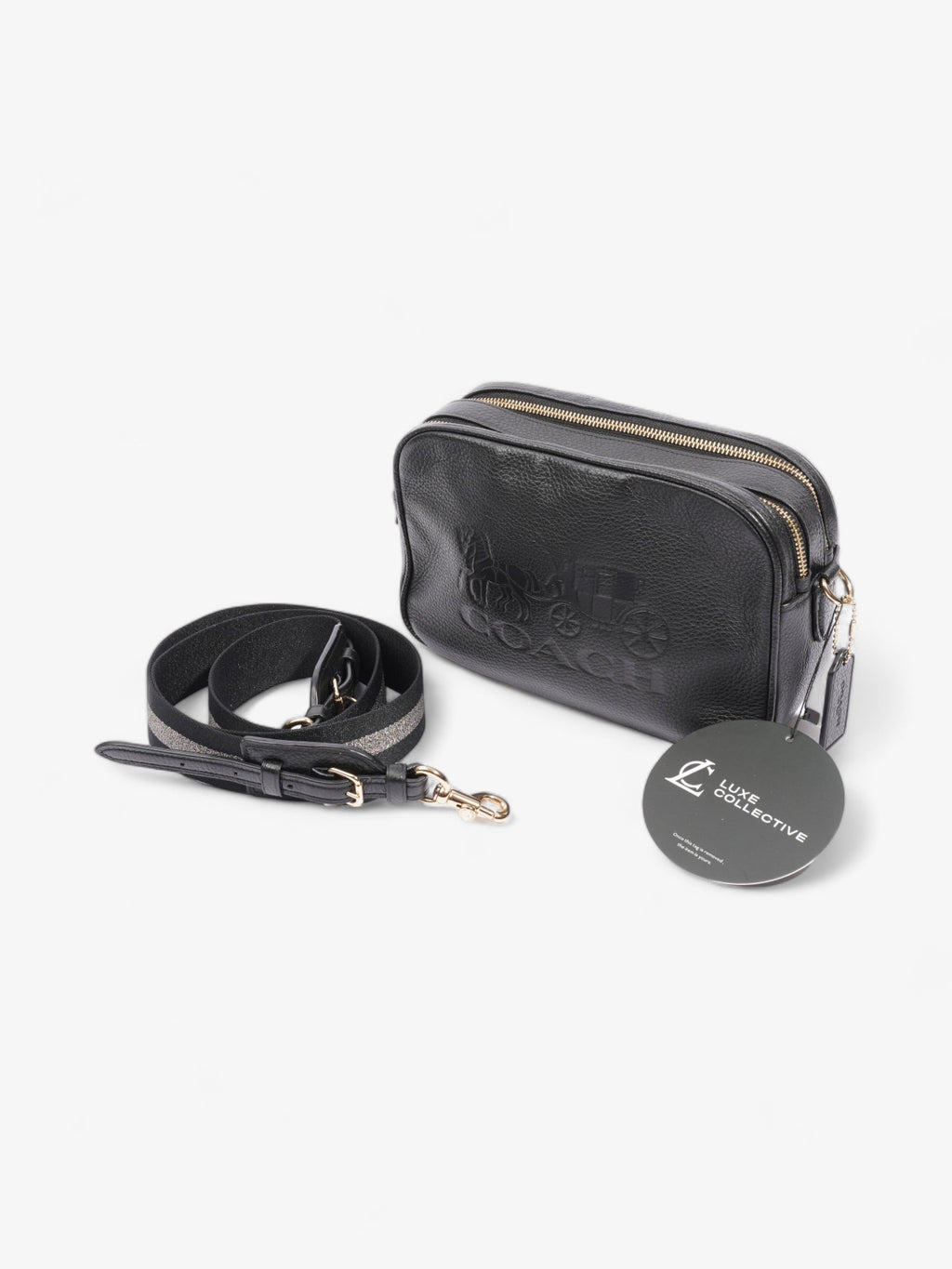 Coach Jes Carriage Logo Black Leather