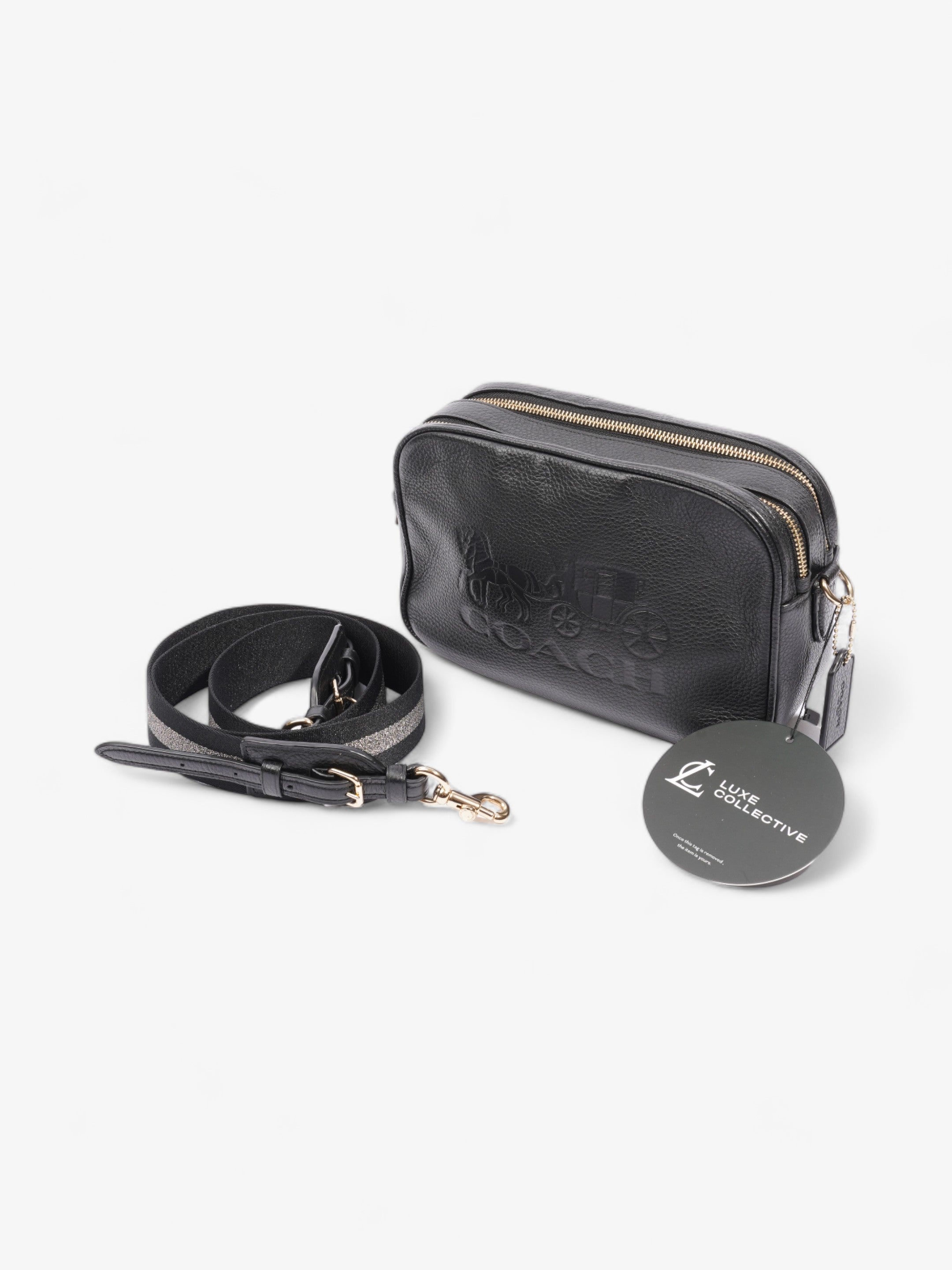 Coach Jes Carriage Logo Black Leather