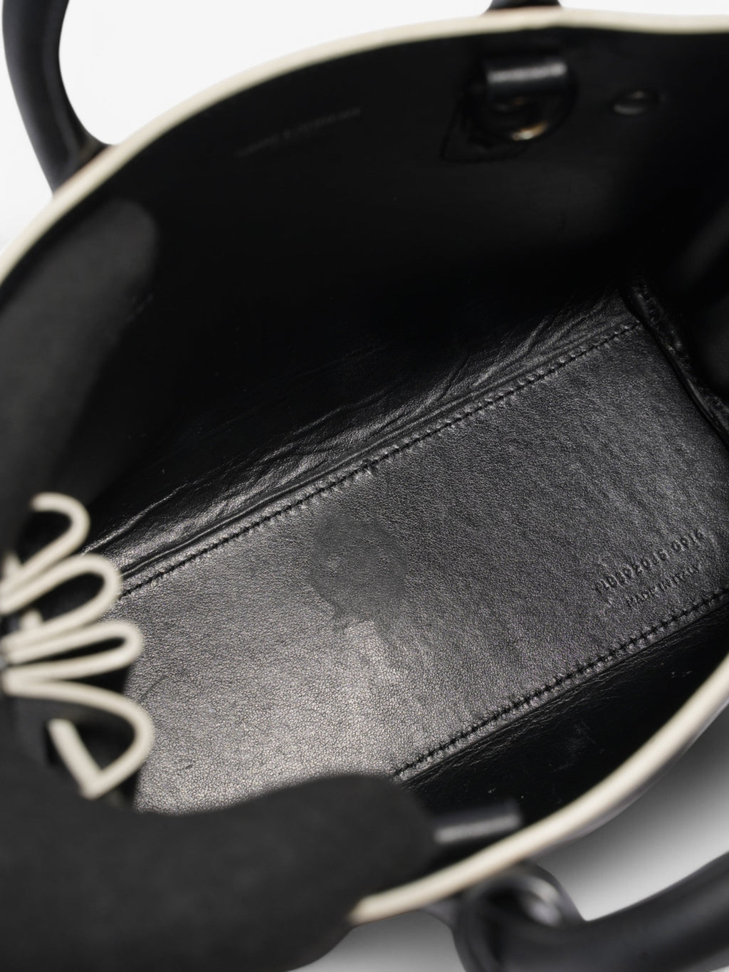 Saint Laurent Sac De Jour Black / White Calfskin Leather Nano