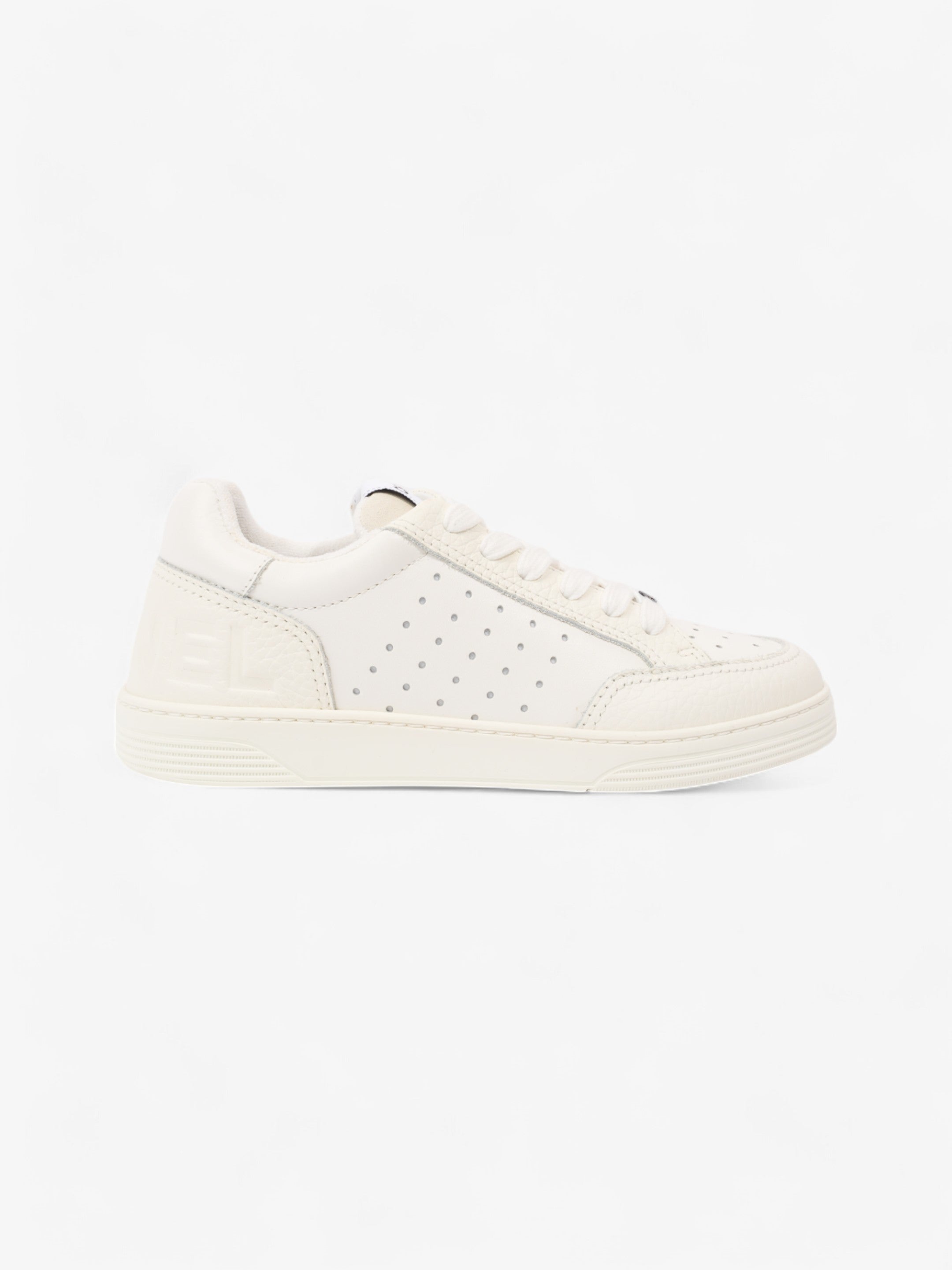 Chanel Perforated Low Top Sneakers White Leather EU 37 UK 4