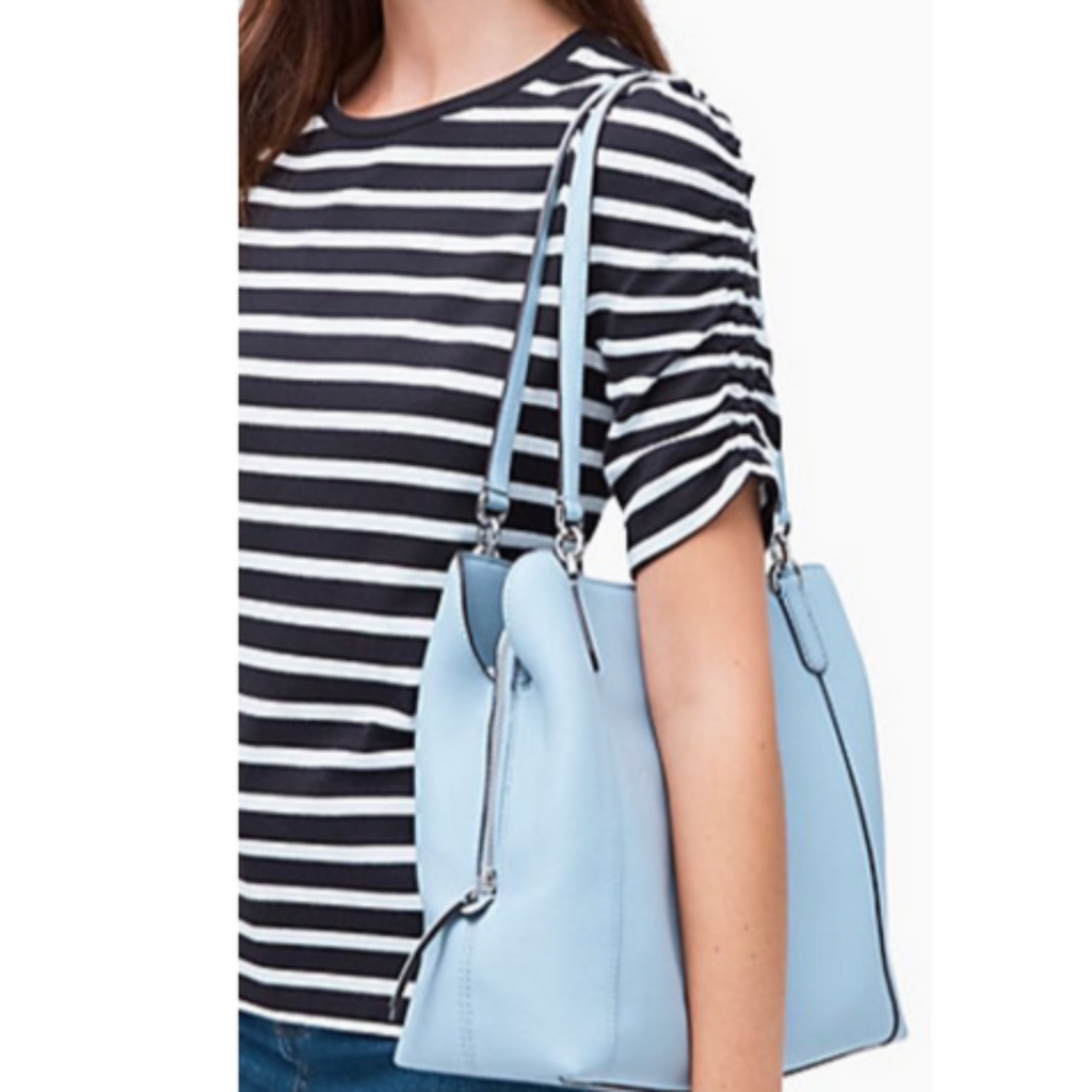 KATE SPADE NEW YORK Frosted Blue Jackson Medium Triple Compartment Shoulder Bag NWOT