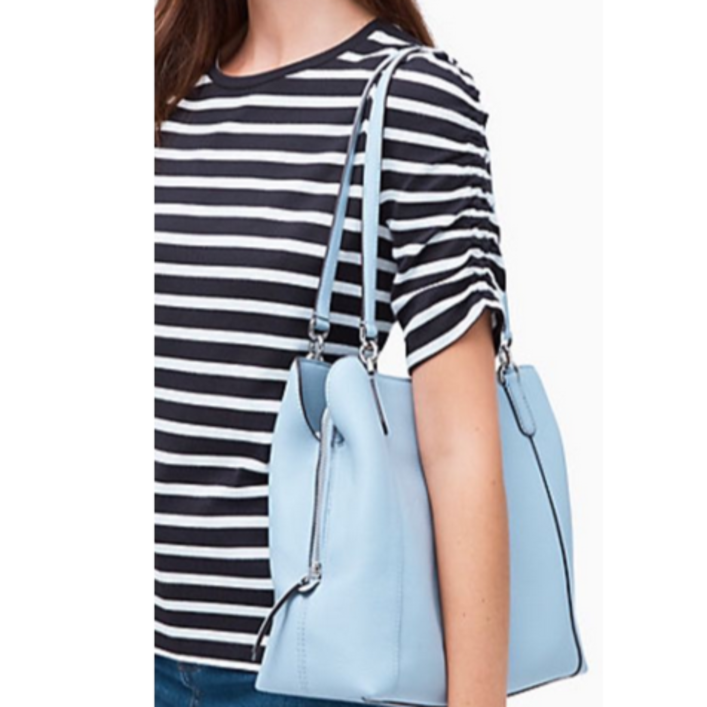 KATE SPADE NEW YORK Frosted Blue Jackson Medium Triple Compartment Shoulder Bag NWOT
