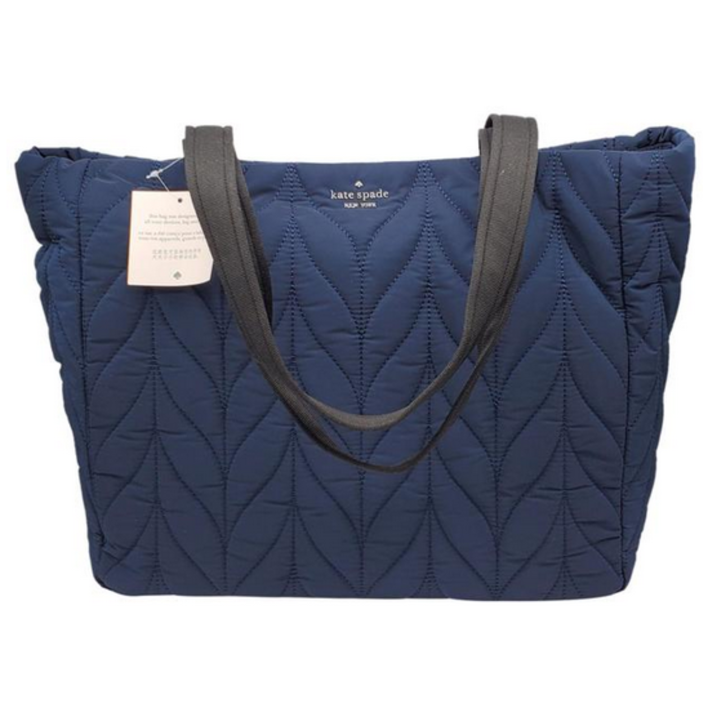 KATE SPADE NEW YORK Navy Blue Ellie Large Night Cap Nylon Tote NWOT