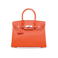 HermÃƒÆ’Ã‚Â¨s Birkin 30 Ostrich Leather Tangerine Palladium Hardware