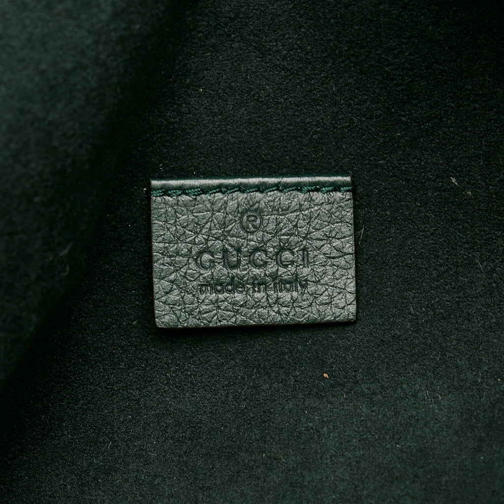 Gucci Web Belt Bag Green Crystal Embellished Leather