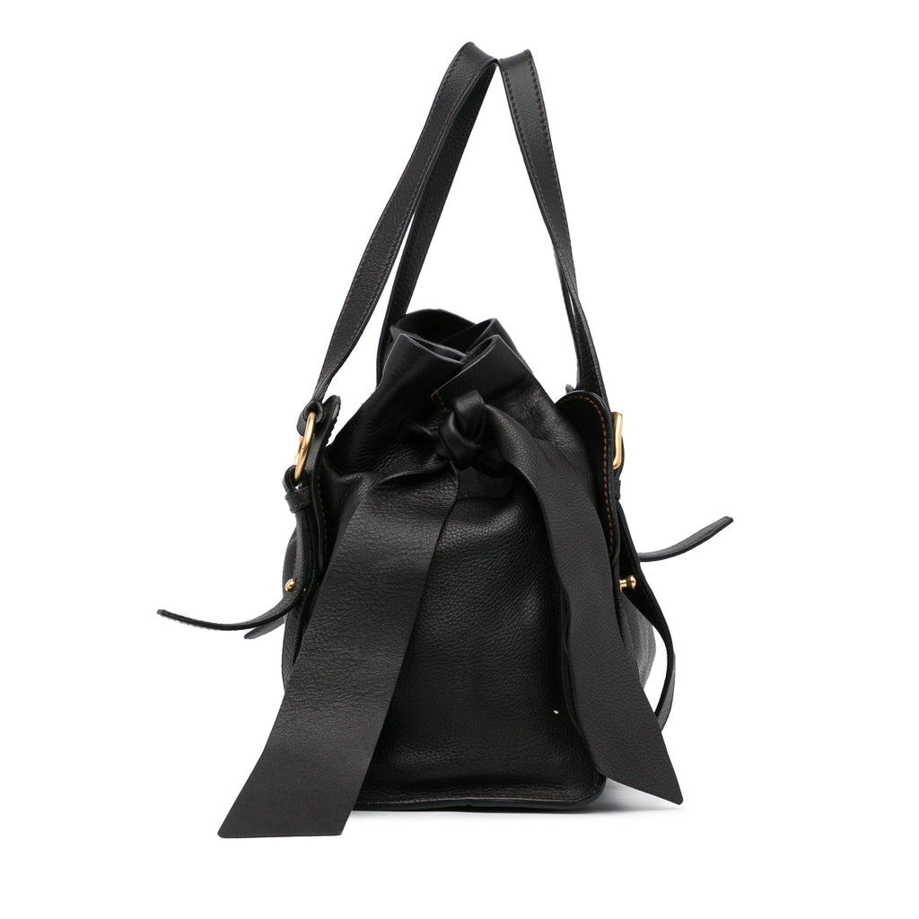 Black Miu Miu Leather Tote Bag