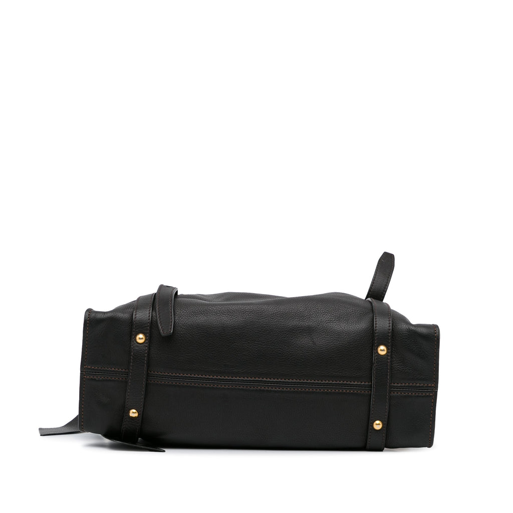 Black Miu Miu Leather Tote Bag