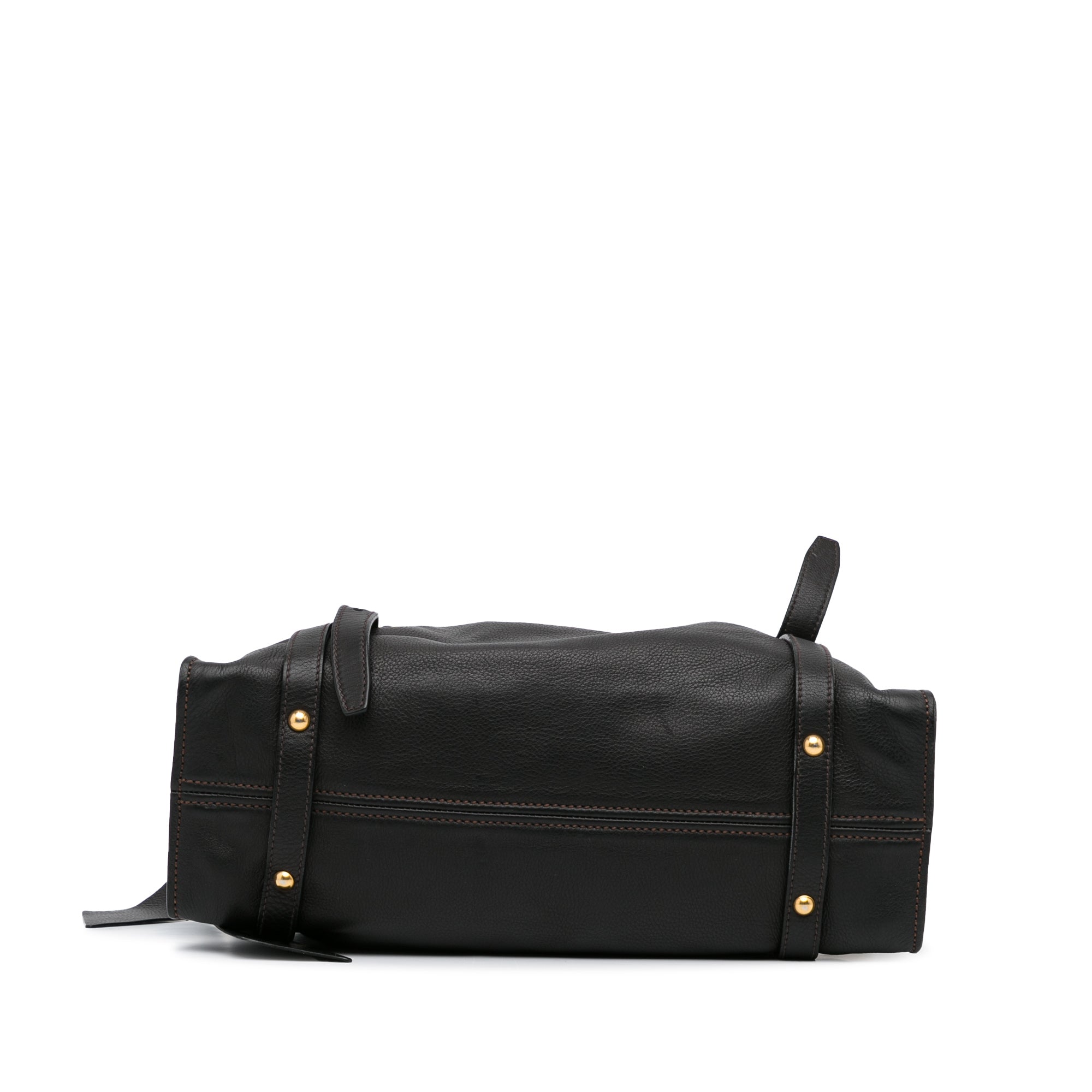 Black Miu Miu Leather Tote Bag