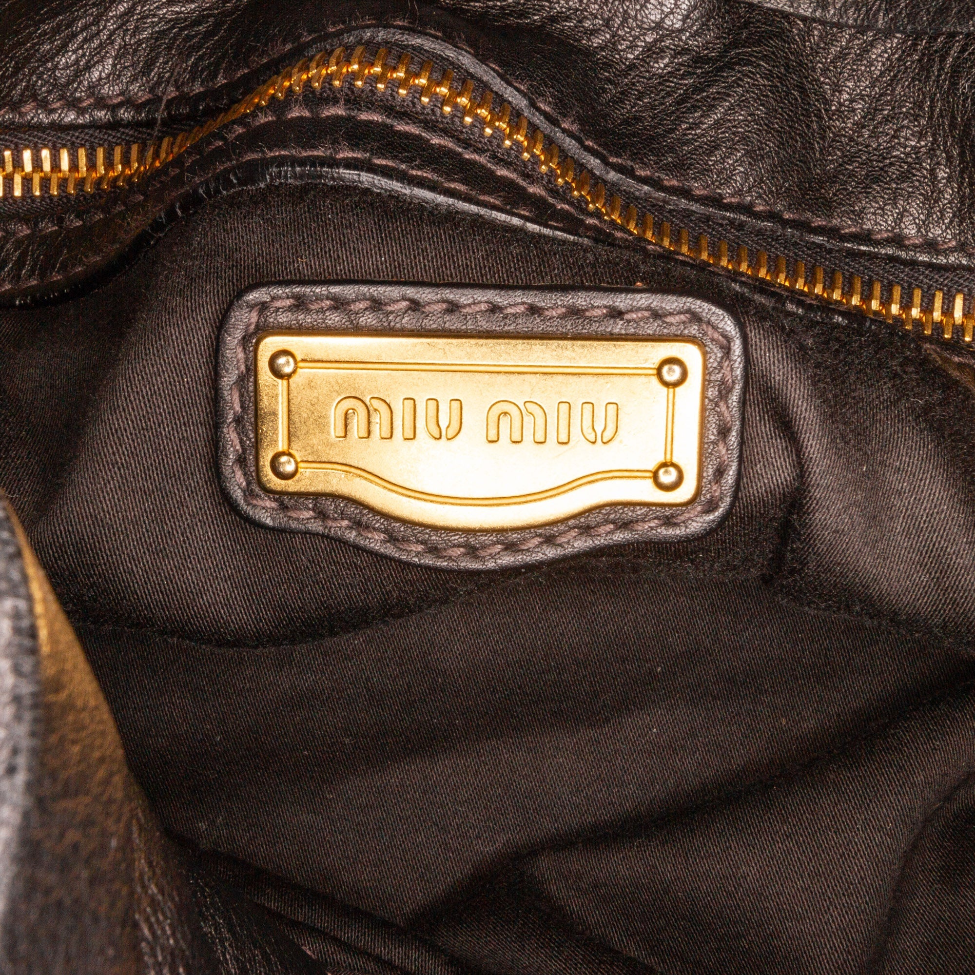 Black Miu Miu Leather Tote Bag