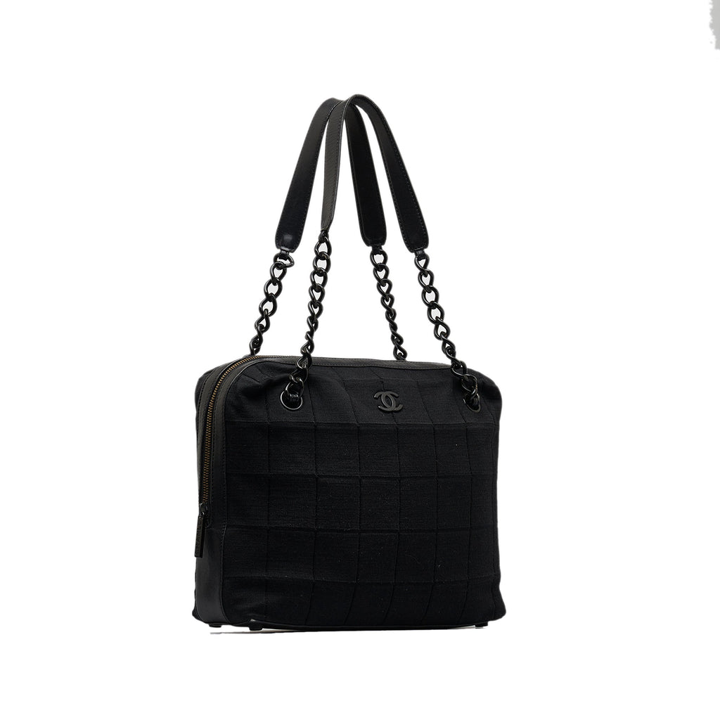 Chanel Cotton Choco Bar Shoulder Bag