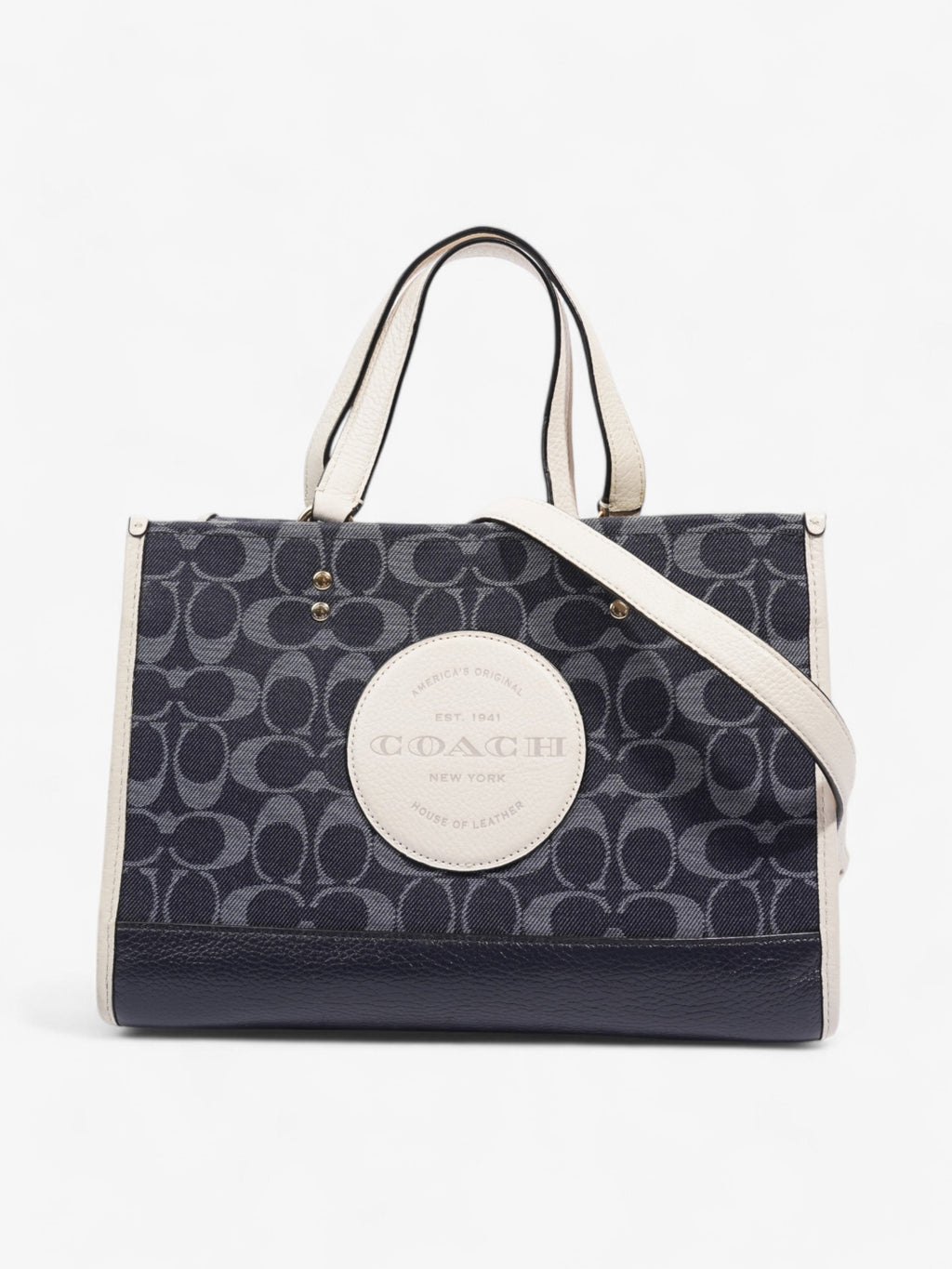 Coach Dempsey Carryall Denim / White Denim