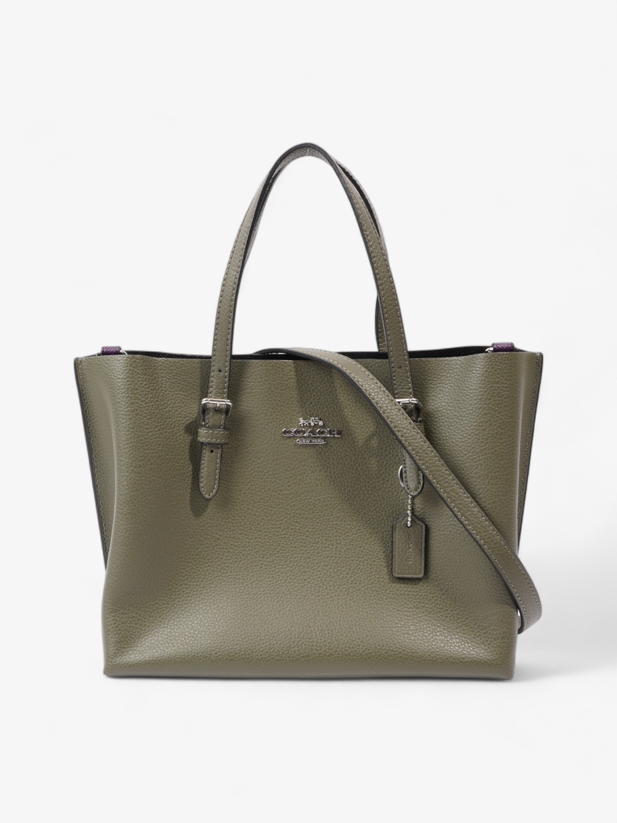 Coach Mollie Tote Bag 25 Olive Green Leather