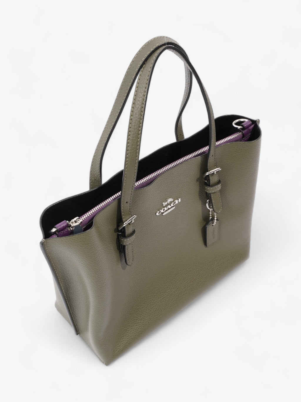 Coach Mollie Tote Bag 25 Olive Green Leather