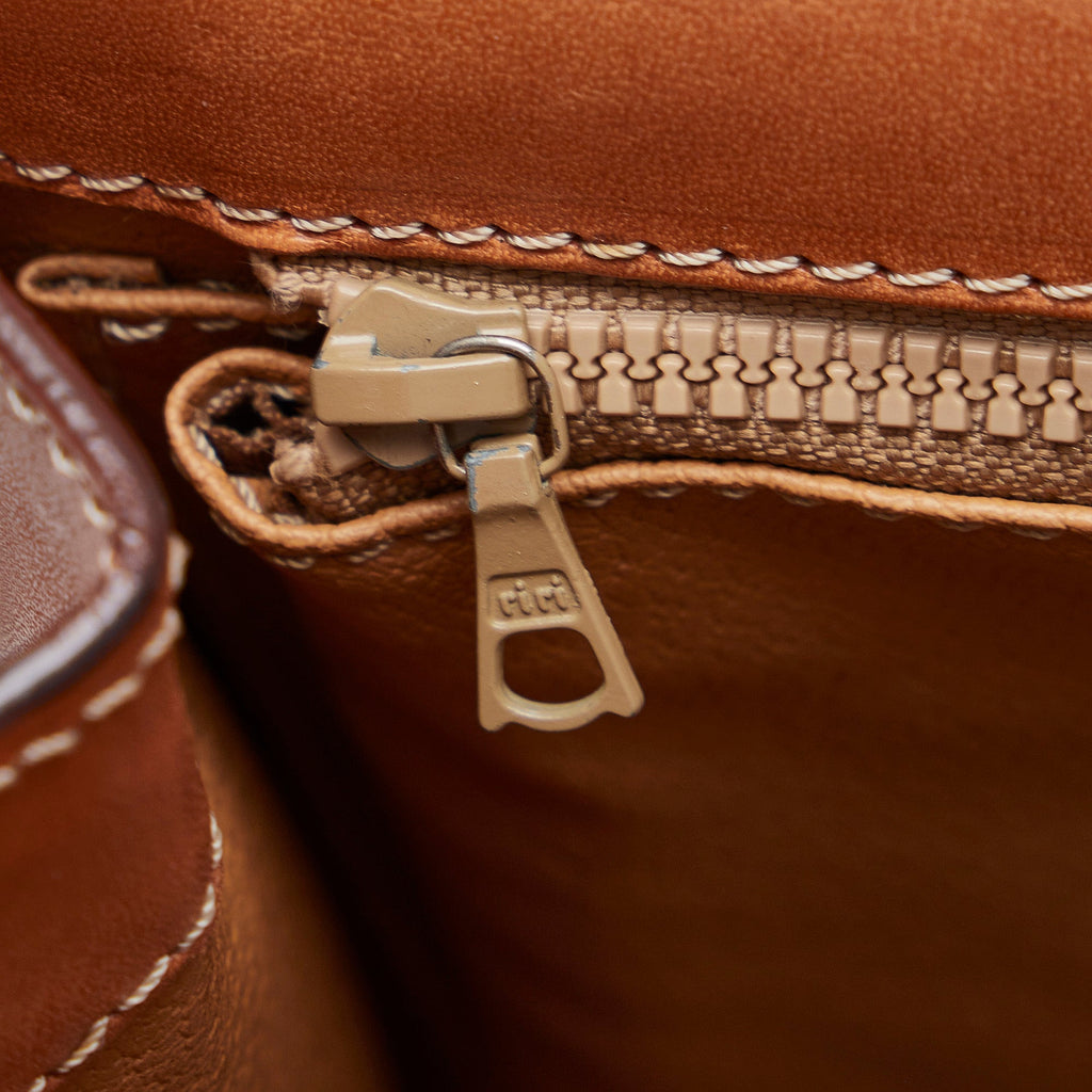 Celine Shoulder Bag Brown Macadam Canvas