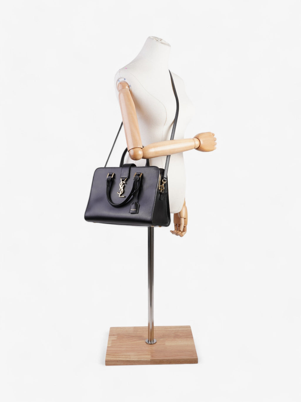 Saint Laurent Cabas Black Calfskin Leather Small