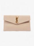 Saint Laurent Uptown Pouch Dark Beige Calfskin Leather