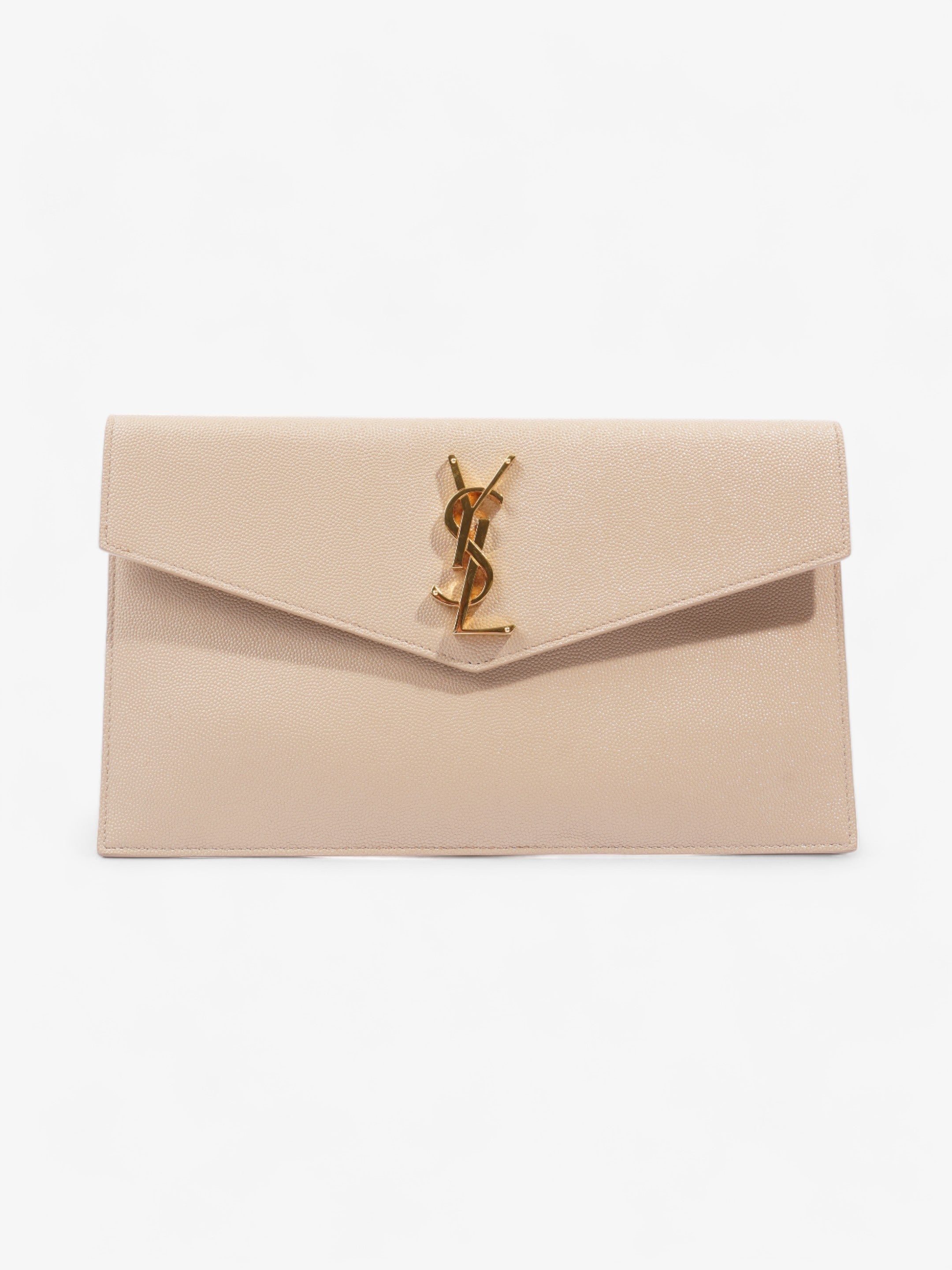 Saint Laurent Uptown Pouch Dark Beige Calfskin Leather